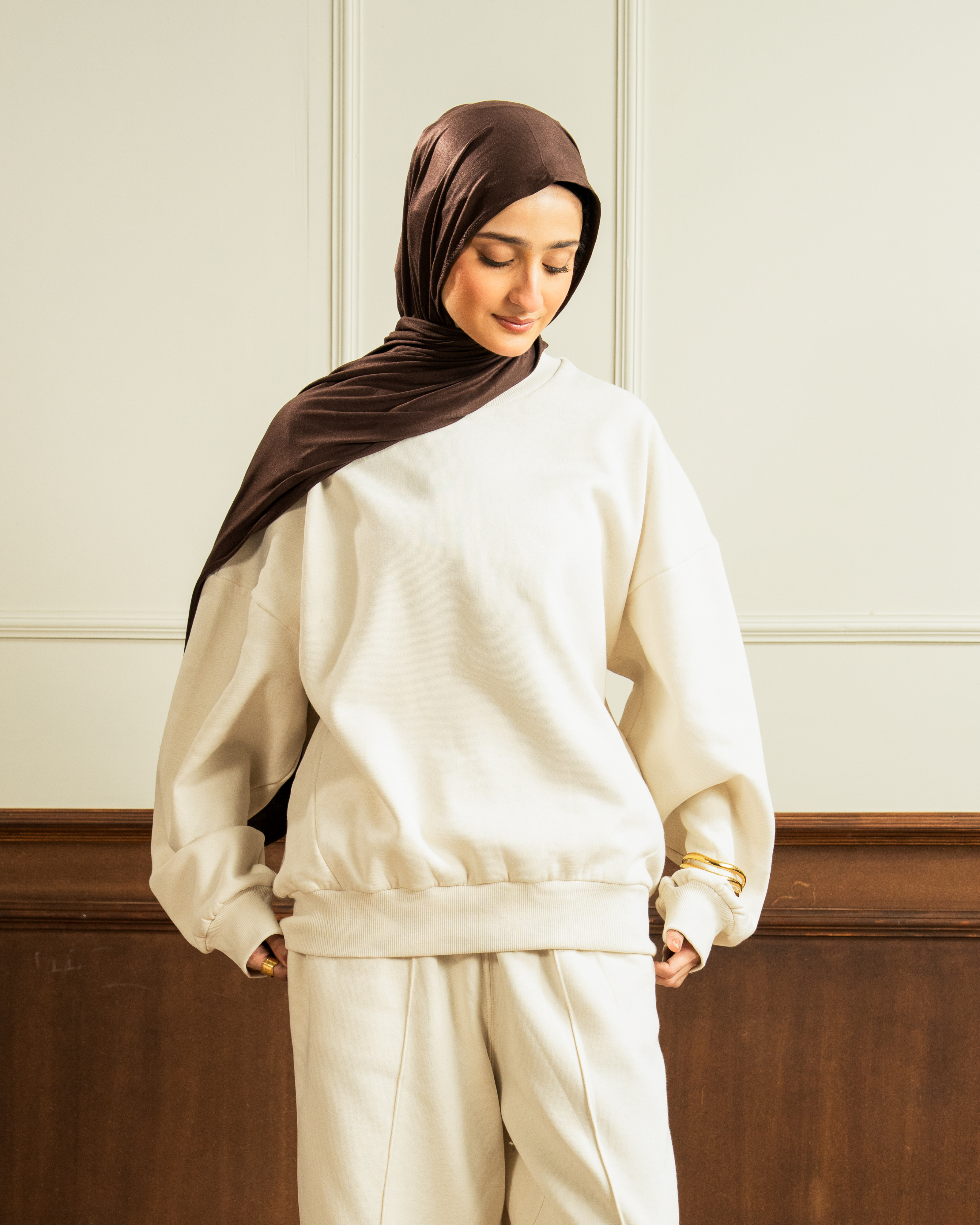 Sweatshirt | Wide Pleated Trouser | Oat Co Ord