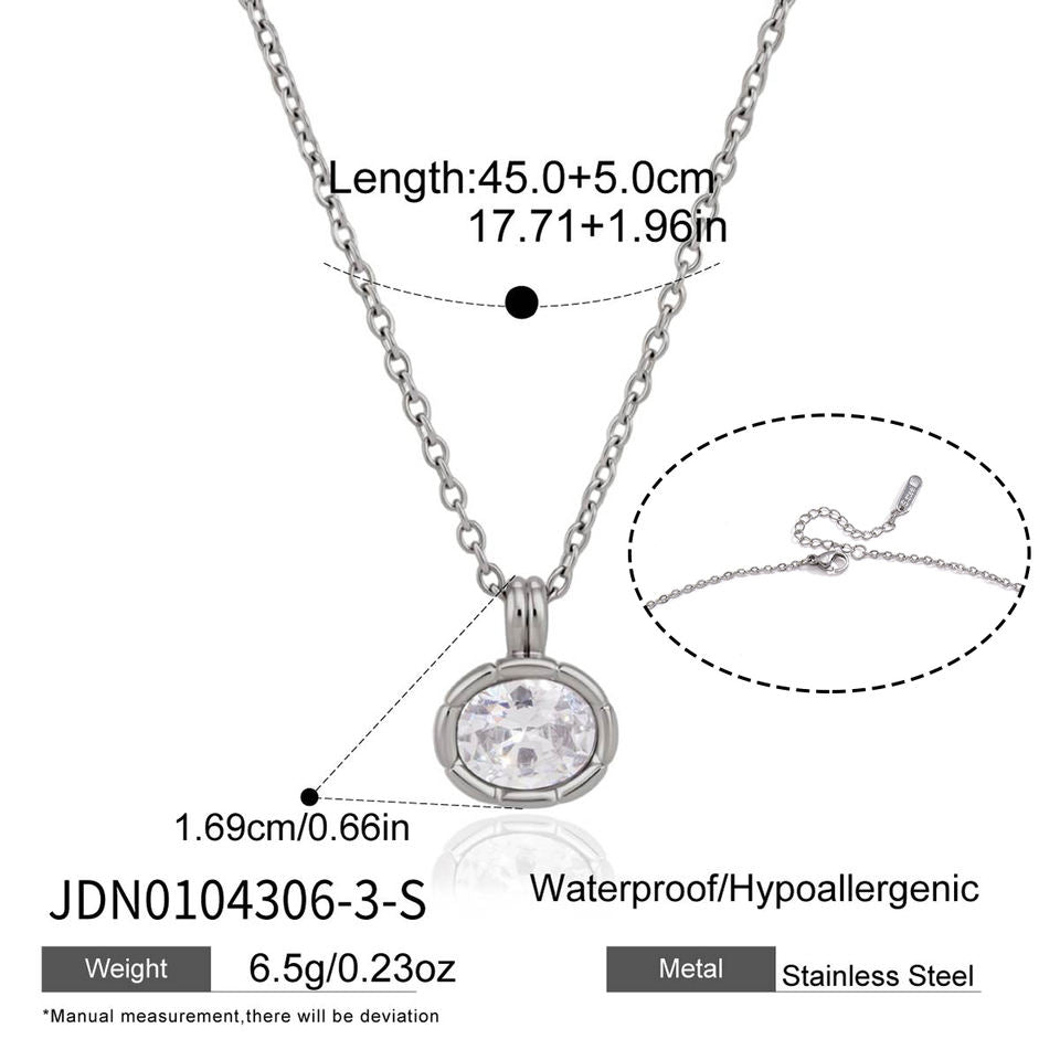 Ribbed Bezel Necklace