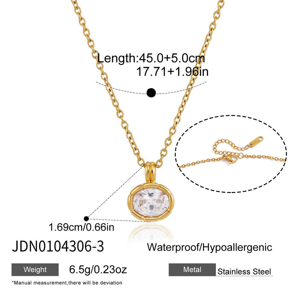 Ribbed Bezel Necklace