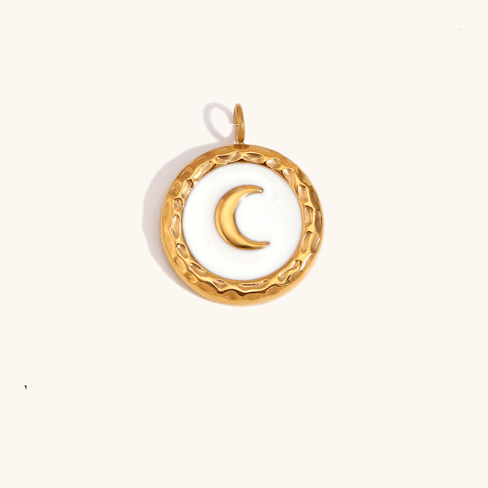 Oil Dripping Crescent Pendant
