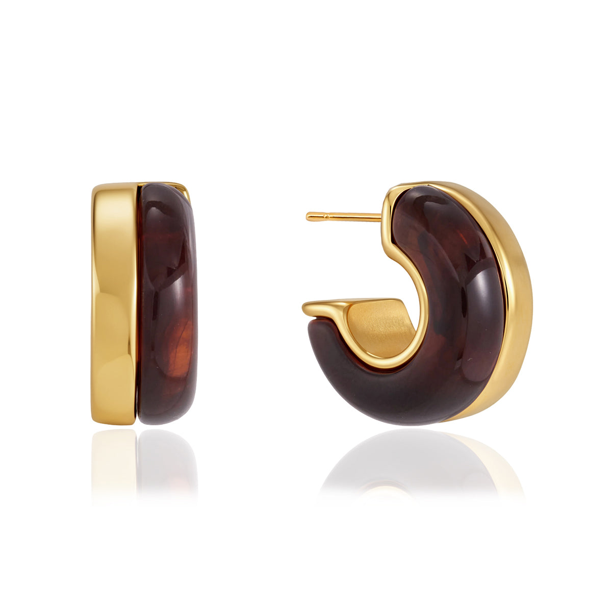 C-Shape Resin Earrings