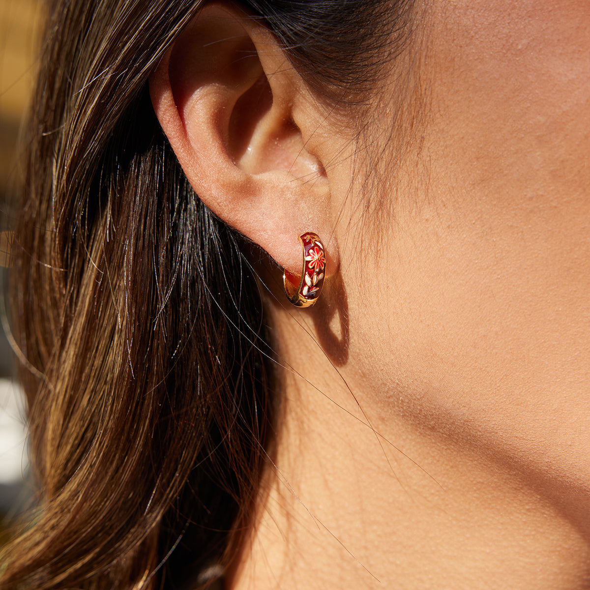 Enamel Flower Earrings