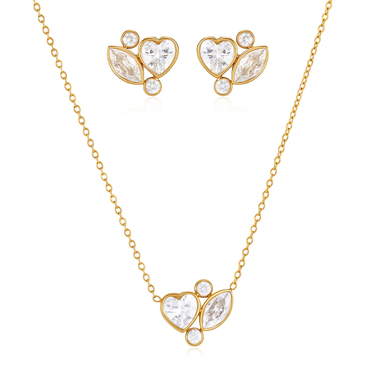 Heart & Marquise Necklace