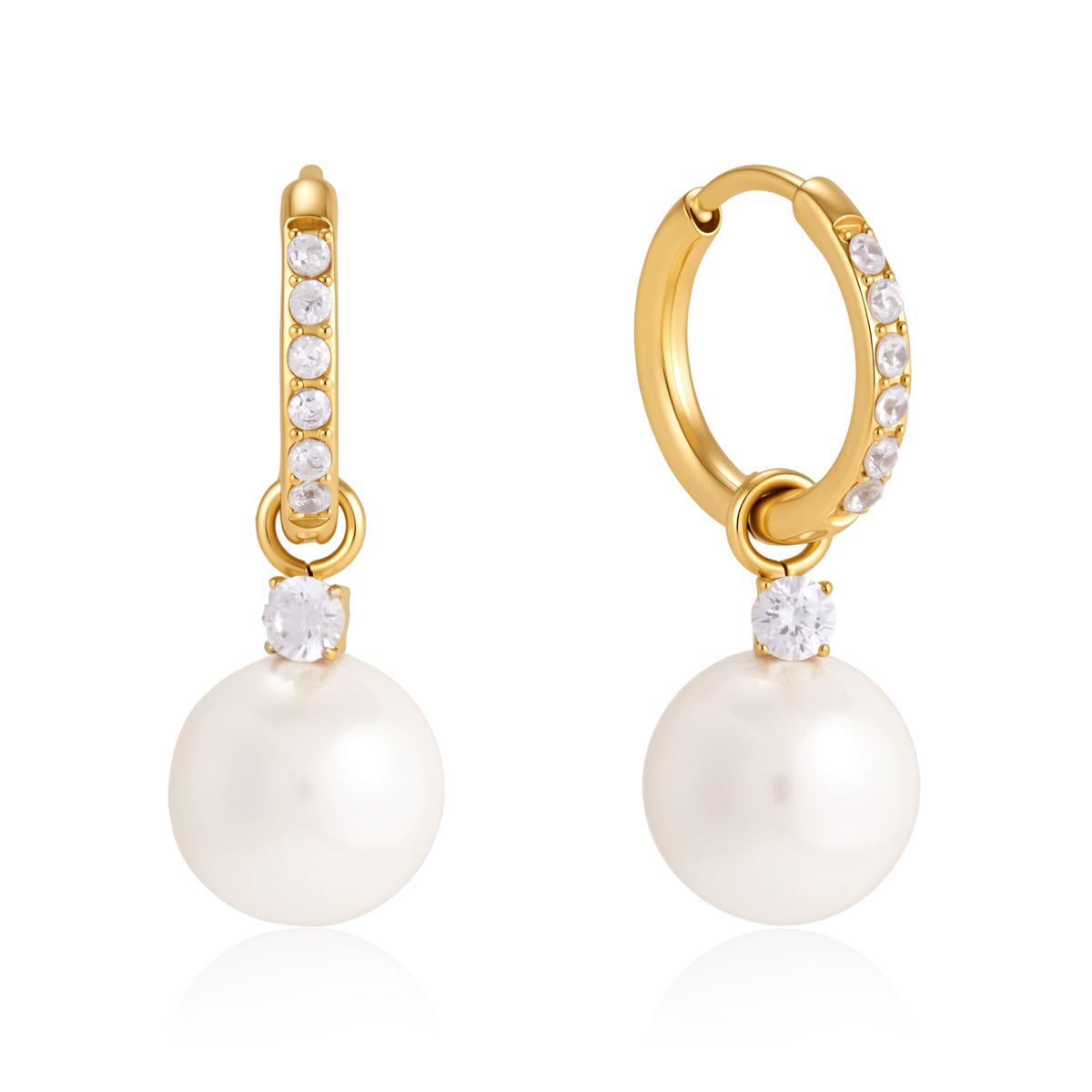 Pearl & Zircon Earrings