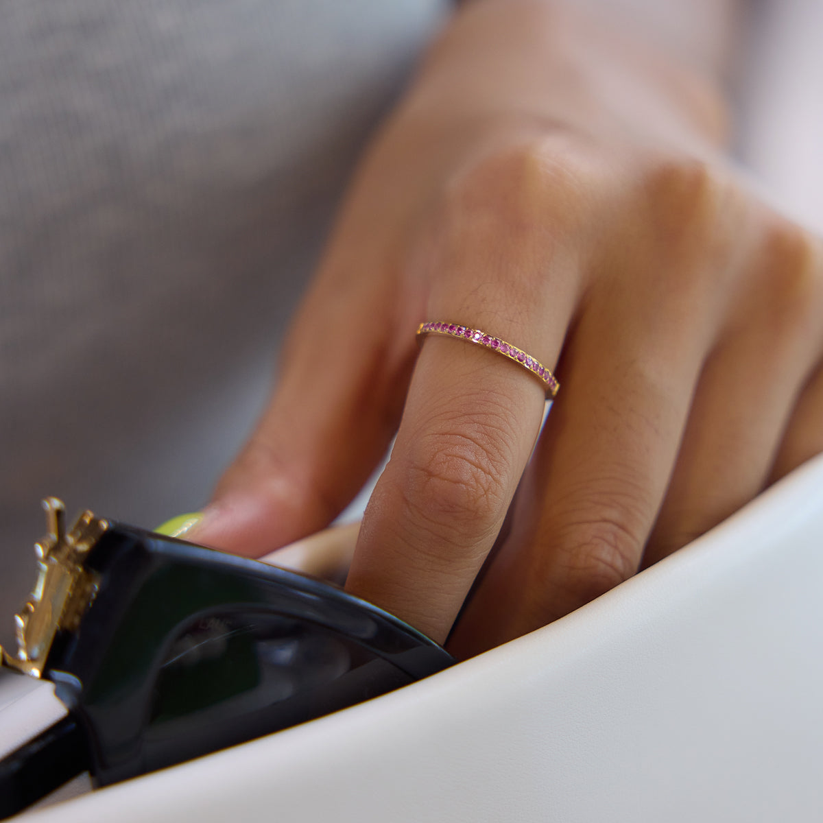 Coloured Bezel Ring