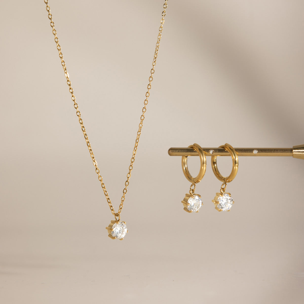 Zircon Necklace & Earring Set