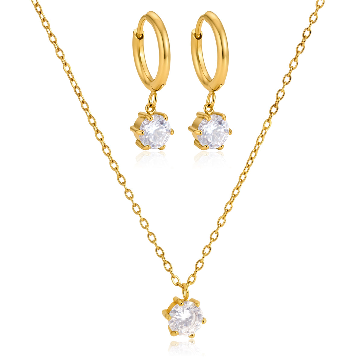 Zircon Necklace & Earring Set