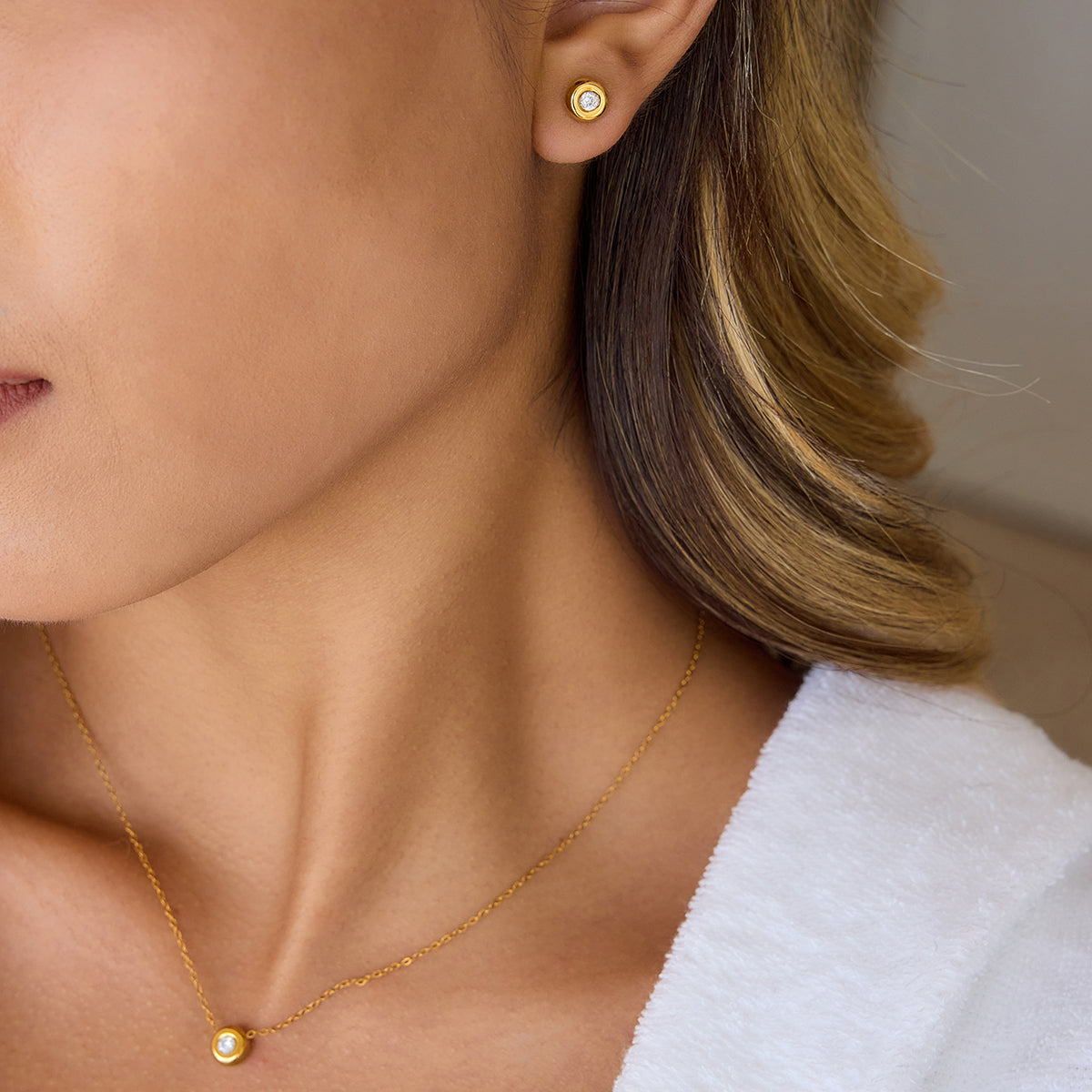 Zircon Necklace & Earring Set