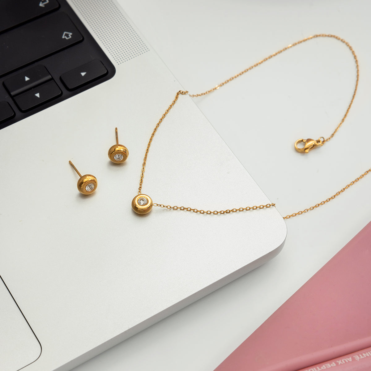 Zircon Necklace & Earring Set