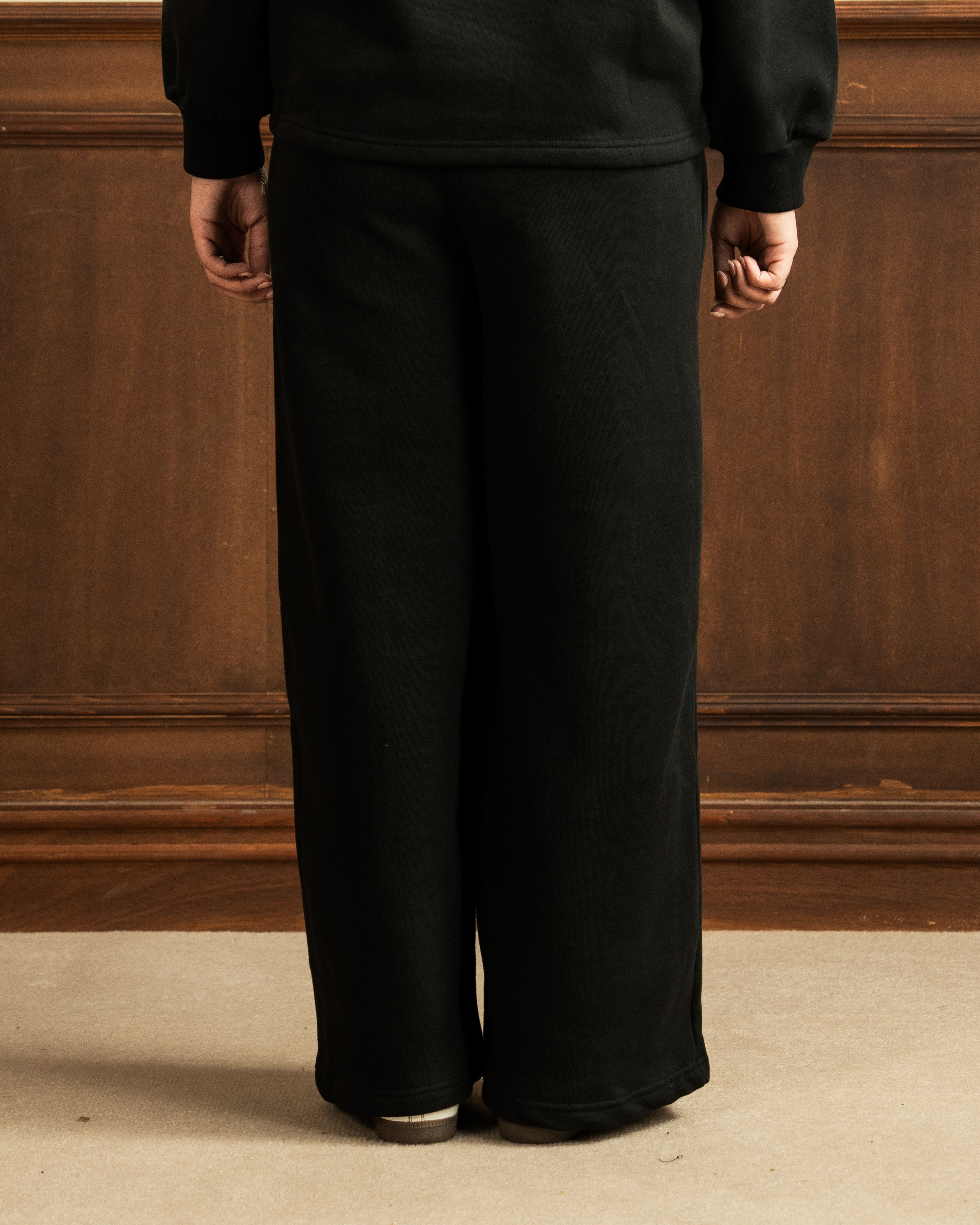 Quarter Zip | Wide Pleated Trouser | Black Co Ord