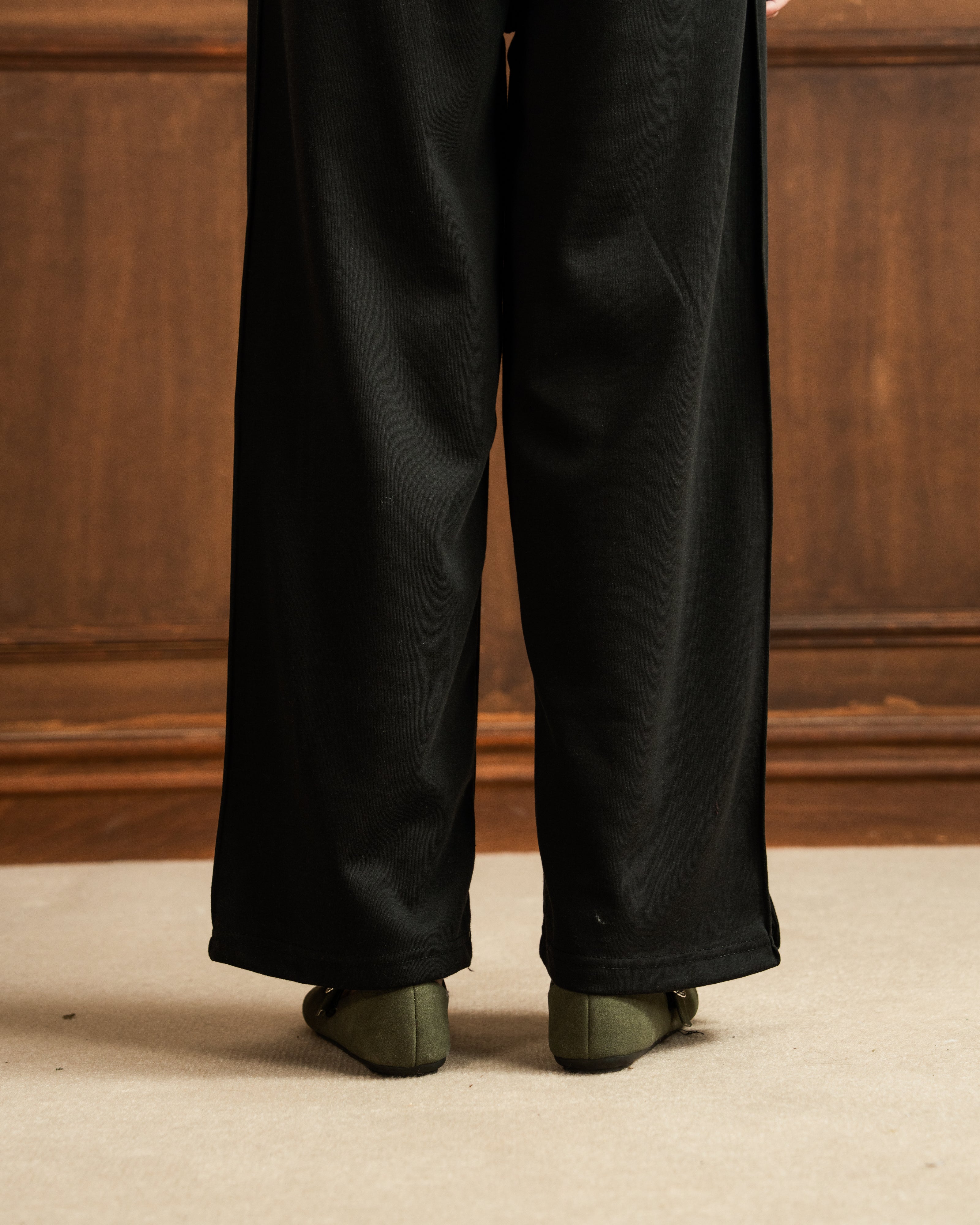 Lux Double Knit Co Ord Set | Black