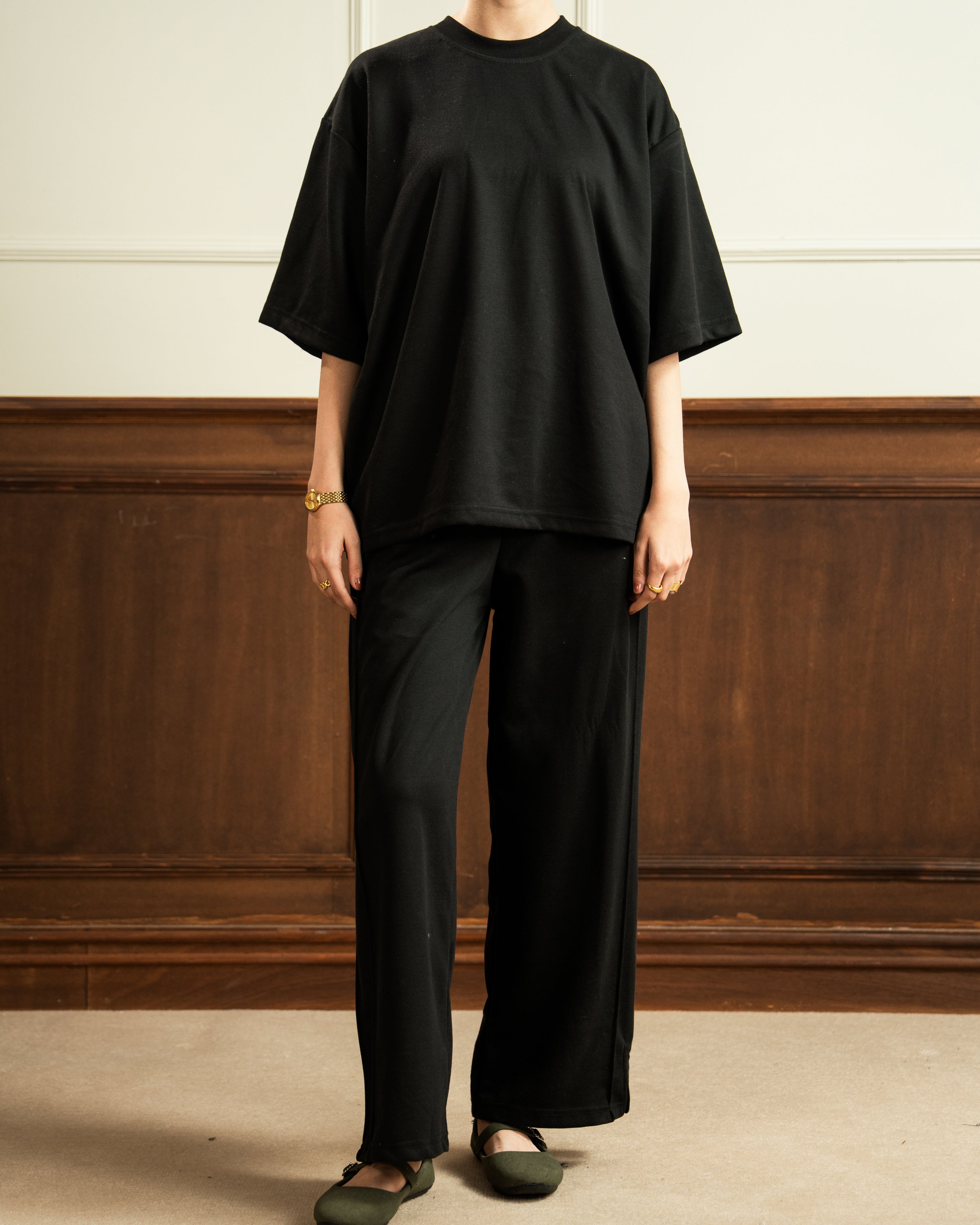 Lux Double Knit Co Ord Set | Black