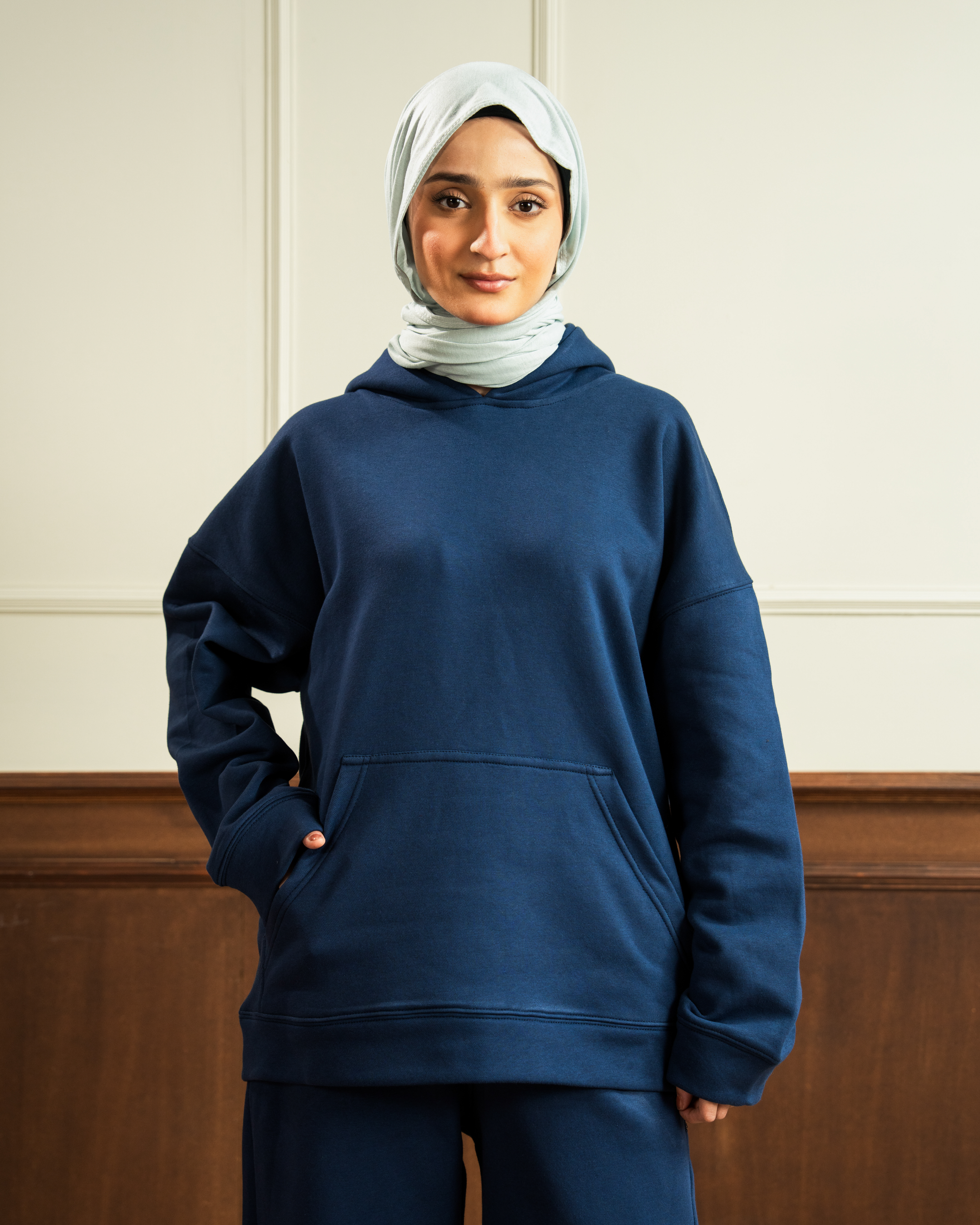 Oversized Hoodie | Straight Fit Trouser | Blue Co Ord