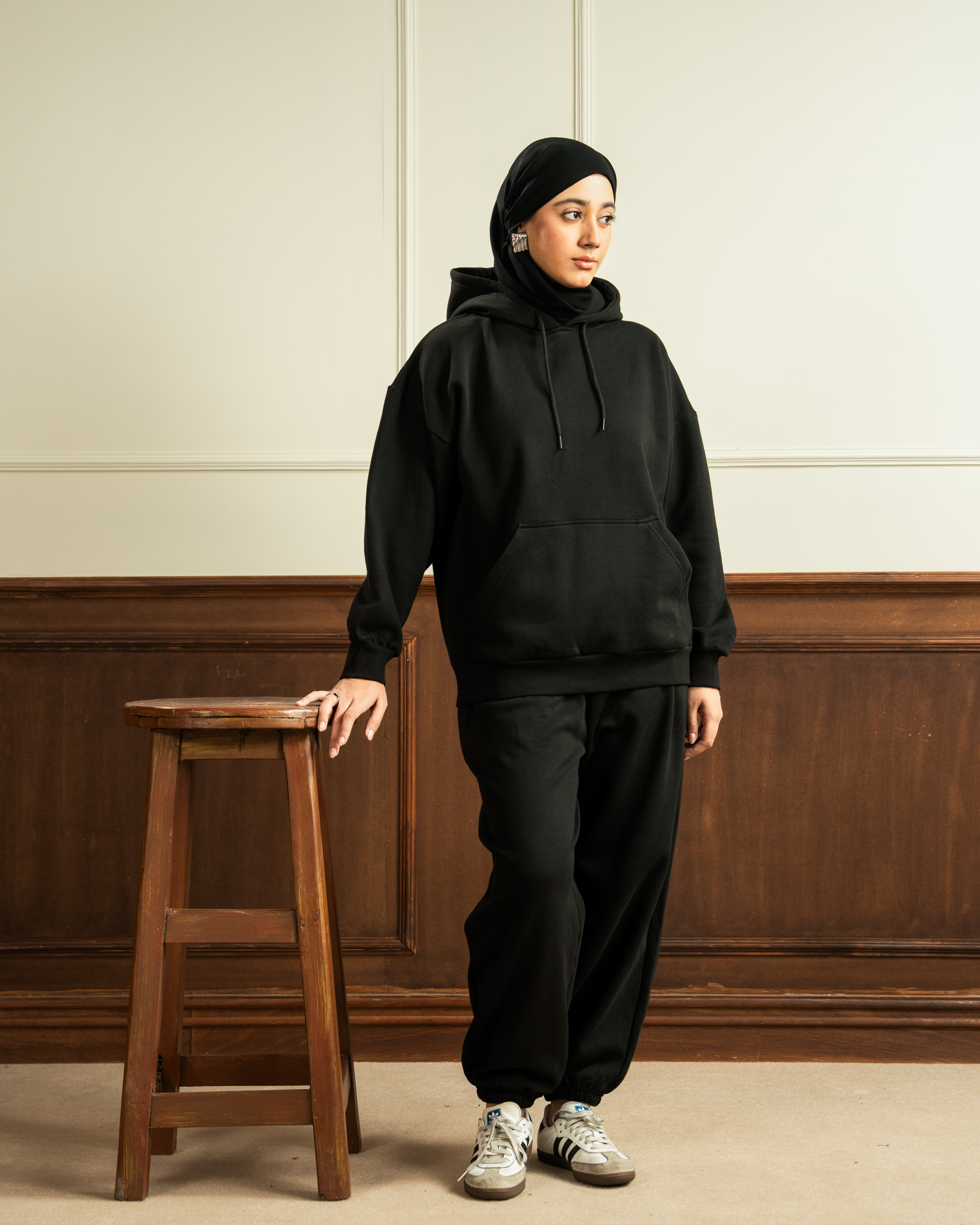 Oversized Hoodie | Sweatpants | Black Co Ord