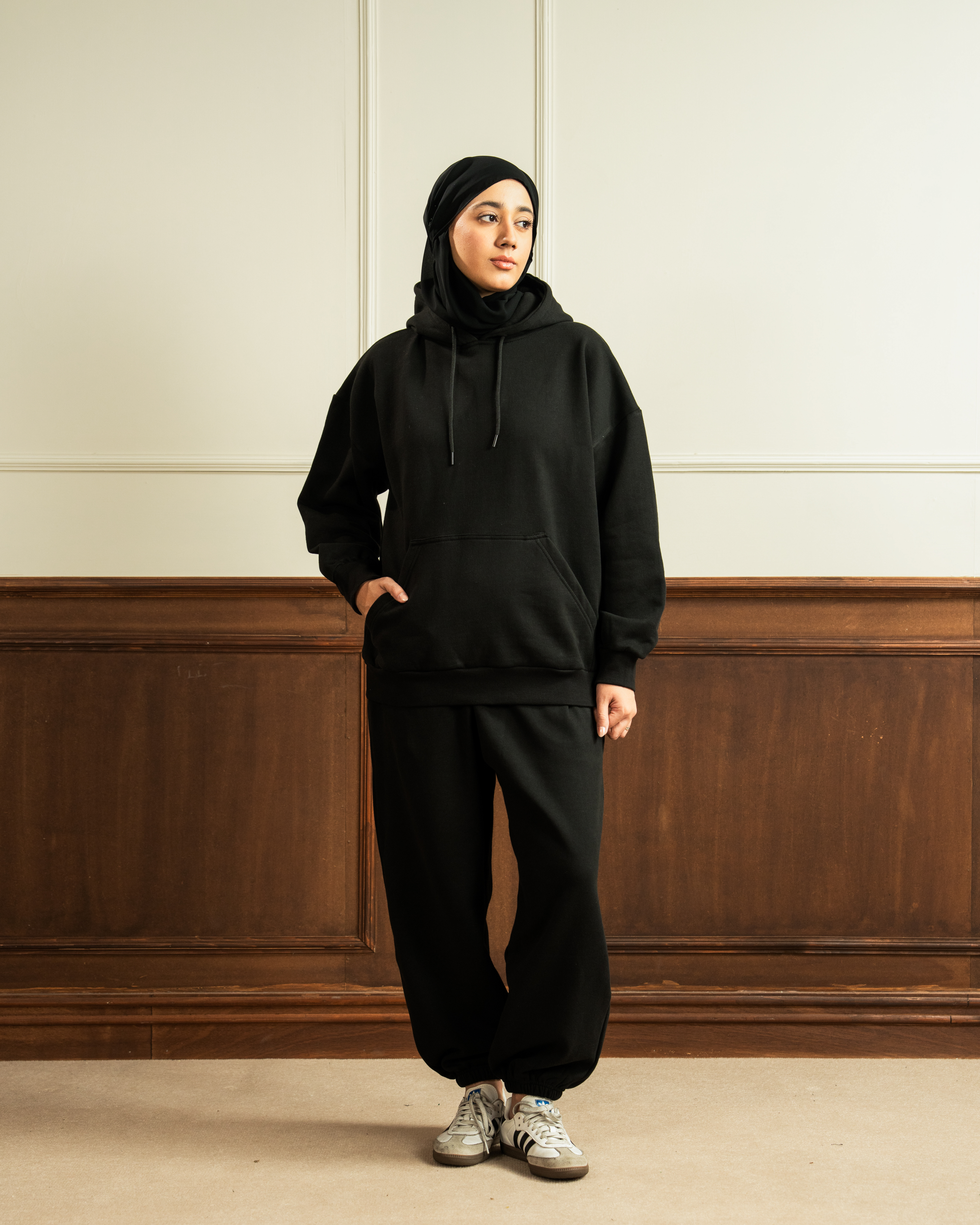 Oversized Hoodie | Sweatpants | Black Co Ord