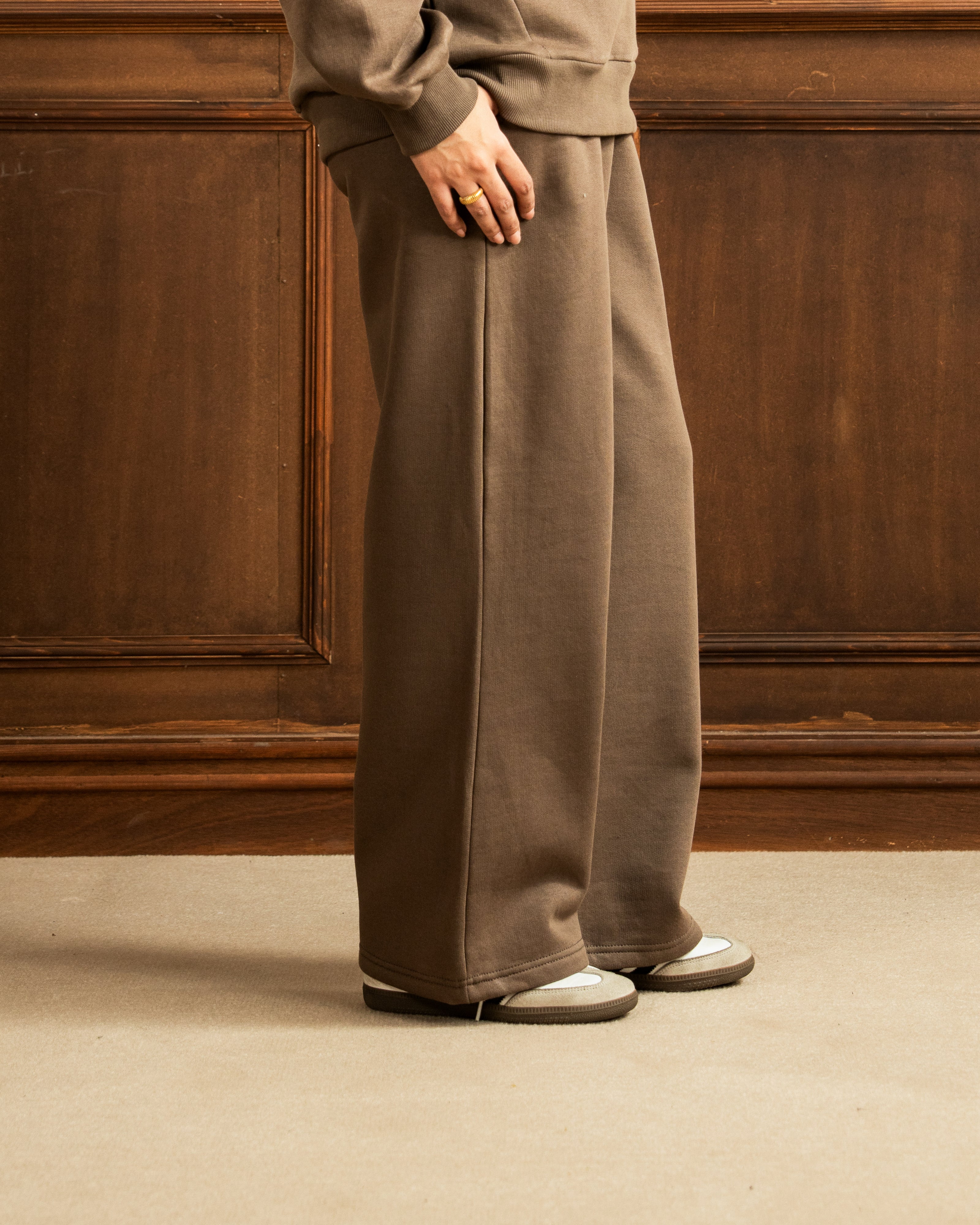 Oversized Hoodie | Straight Fit Trouser | Khaki Brown Co Ord