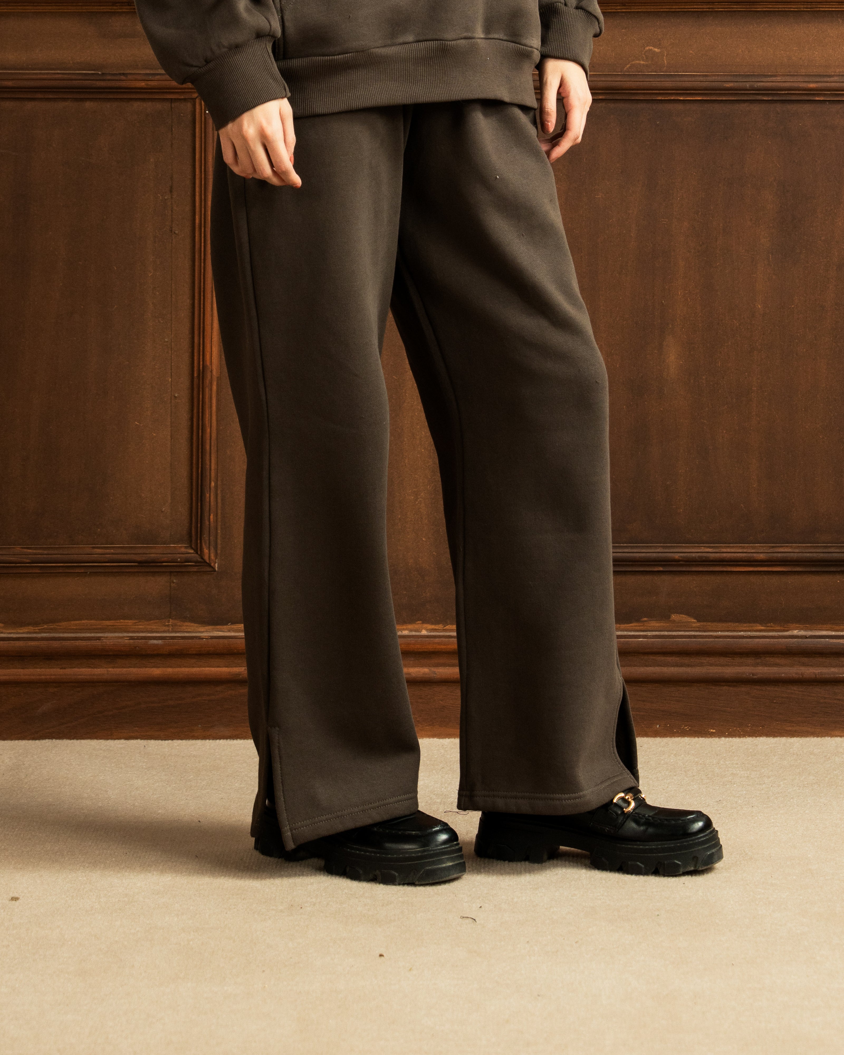 Bomber Jacket | Straight Slit Trouser | Mocha Brown Co Ord