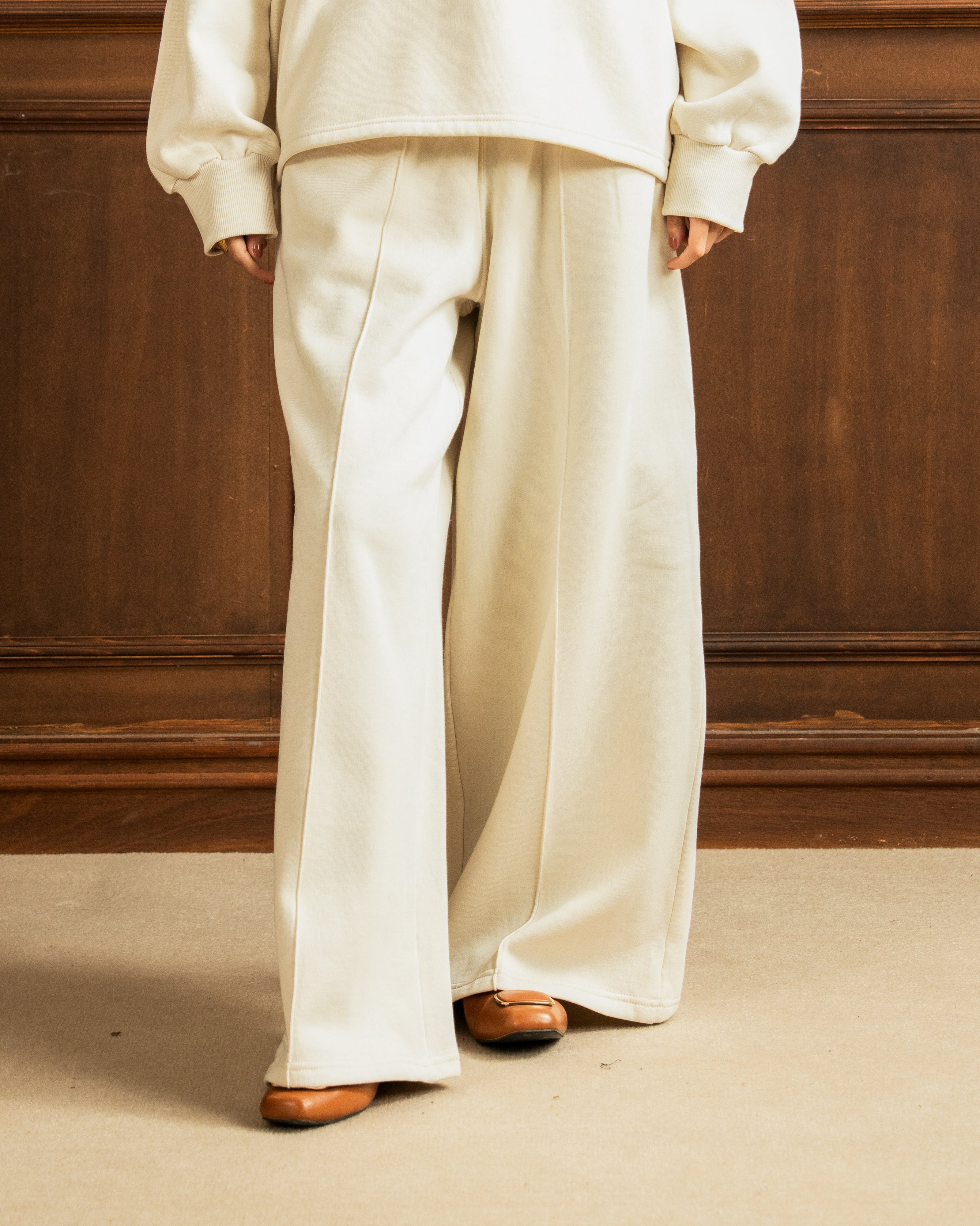 Quarter Zip | Wide Pleated Trouser | Oat Co Ord