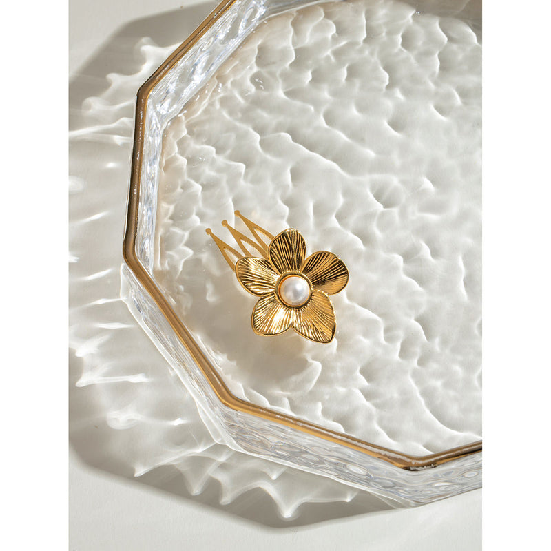 Flower Pearl Hair Clip