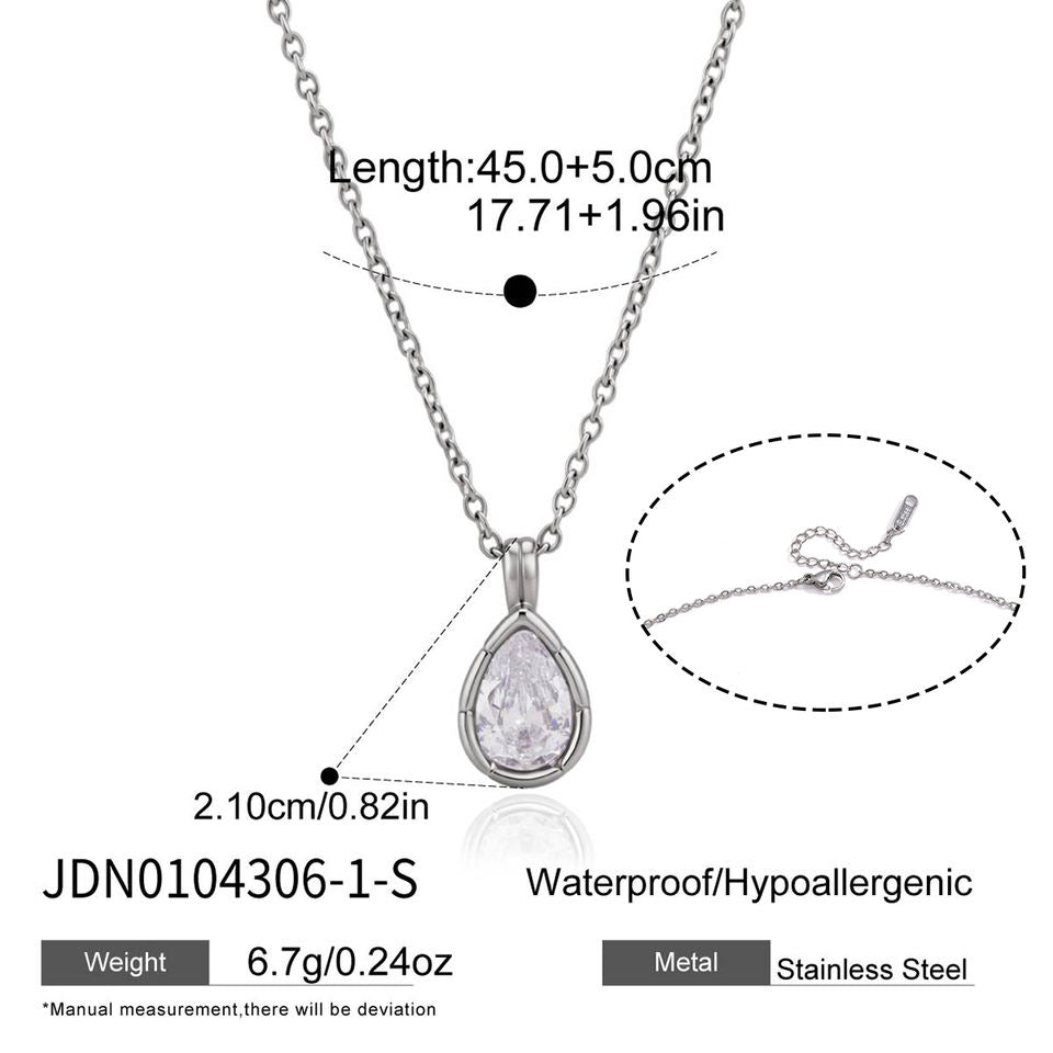 Ribbed Bezel Necklace