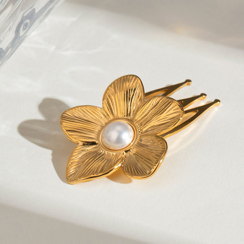 Flower Pearl Hair Clip