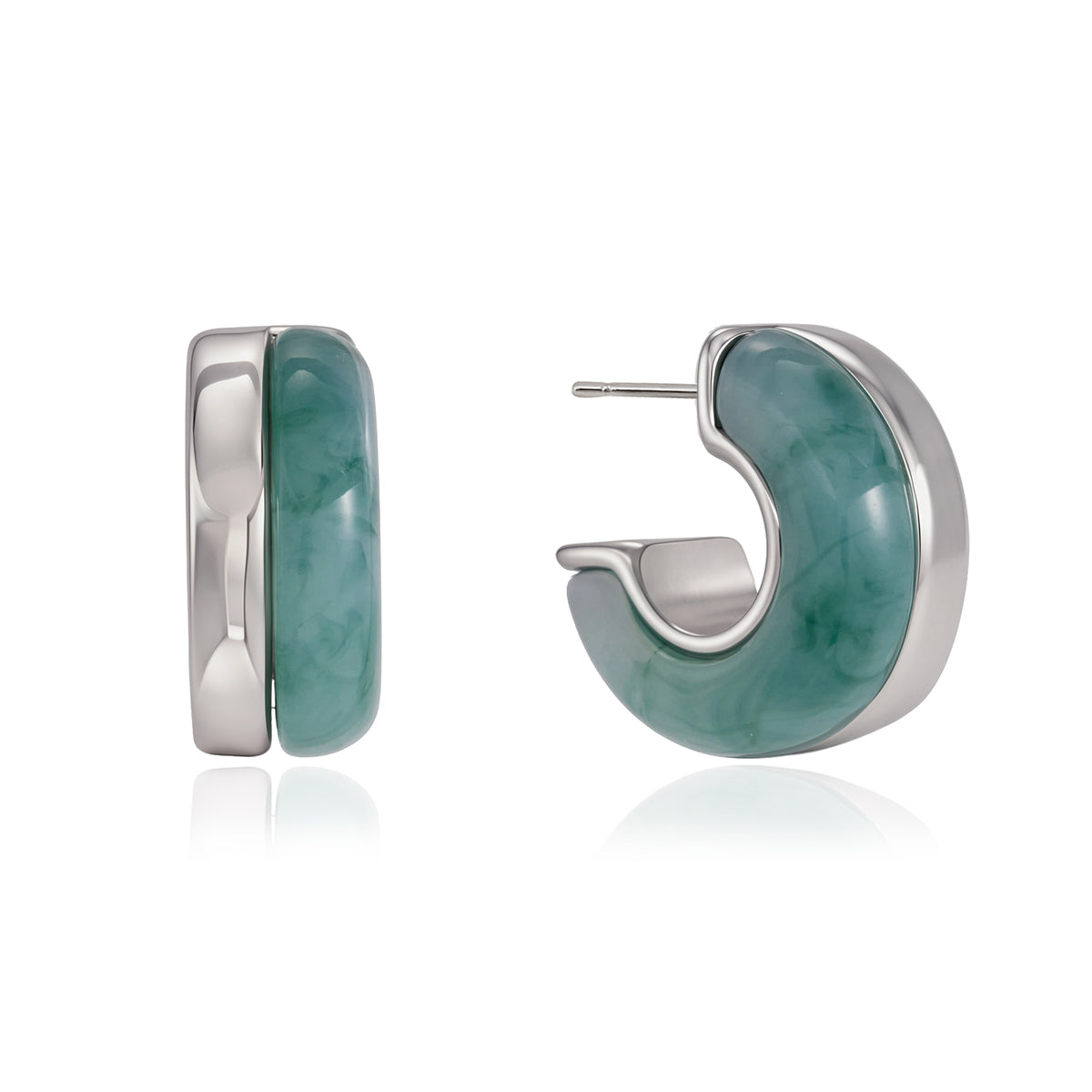 C-Shape Resin Earrings
