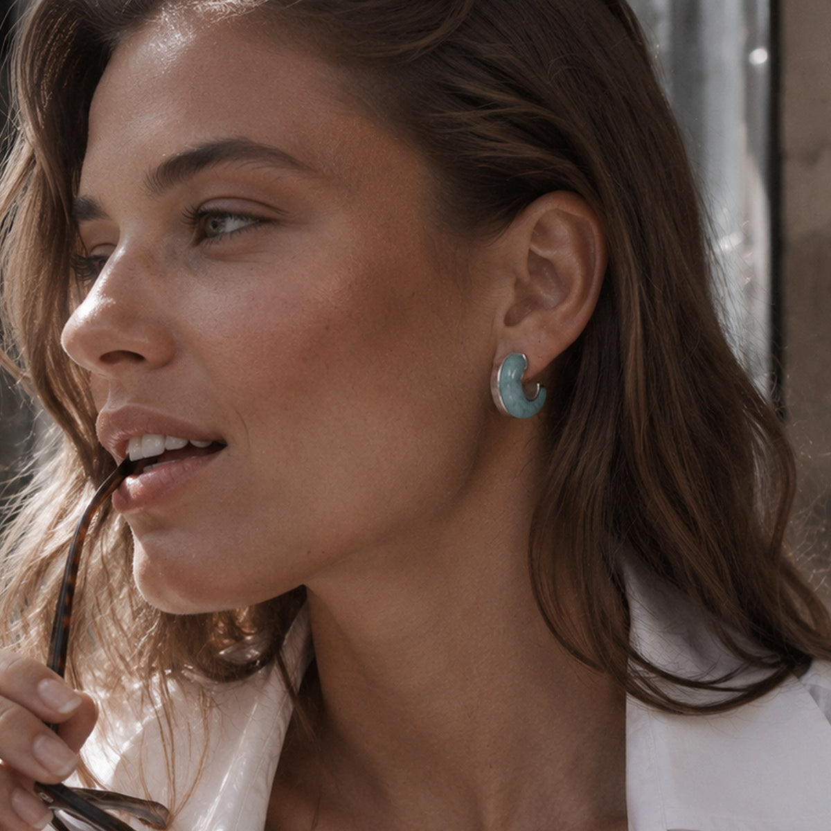 C-Shape Resin Earrings