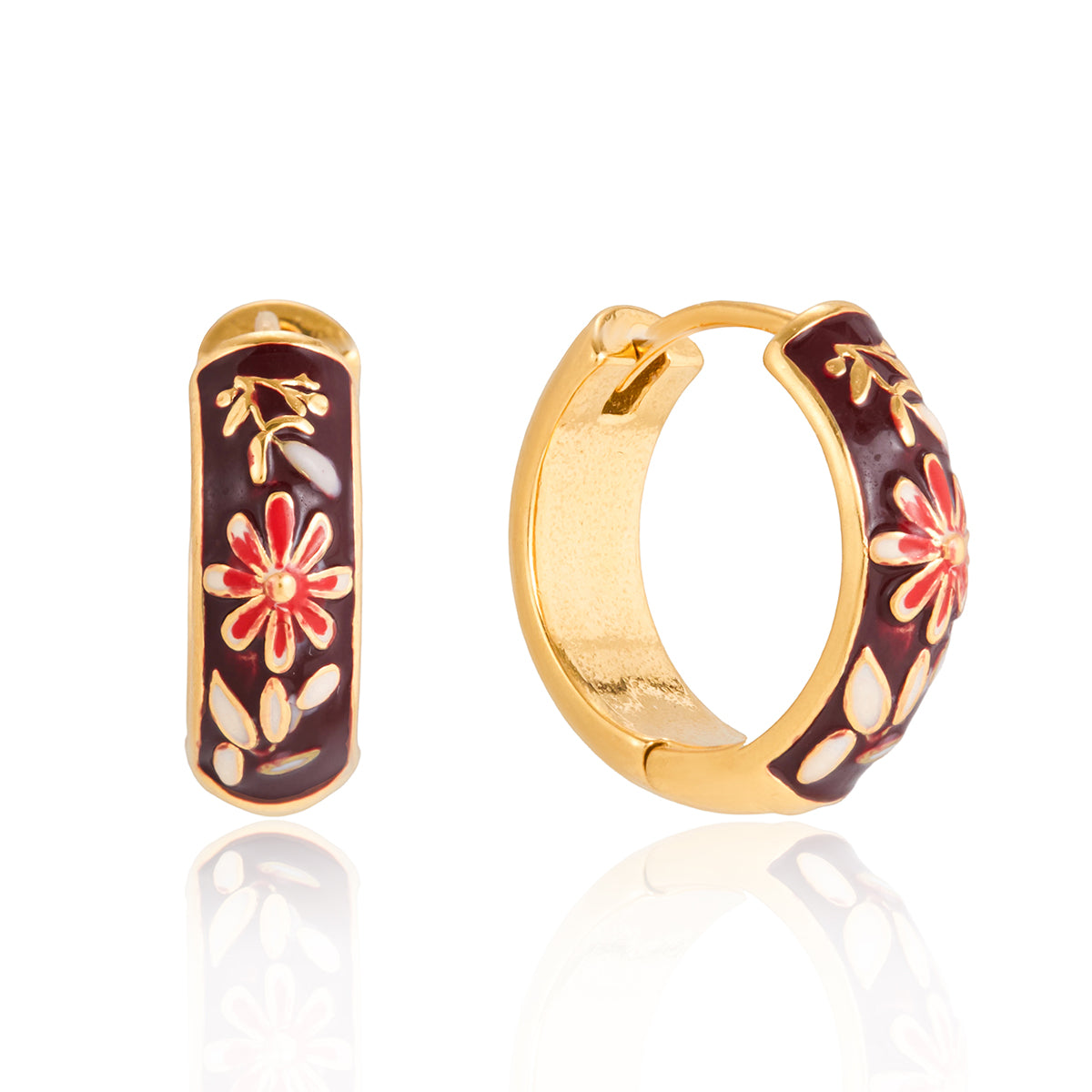 Enamel Flower Earrings