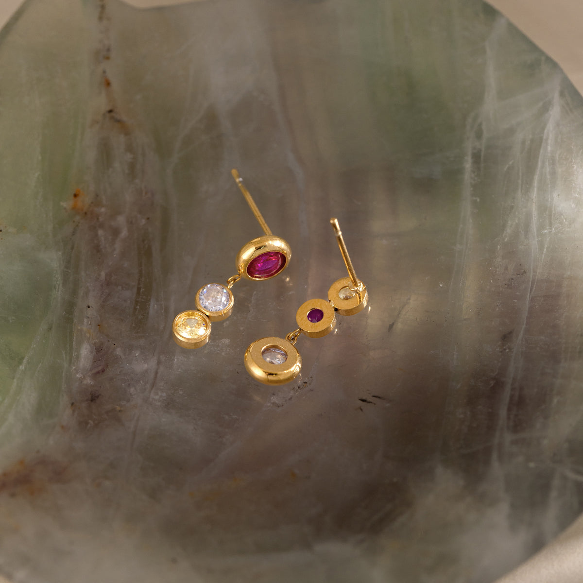 Oval Tassel Earrings