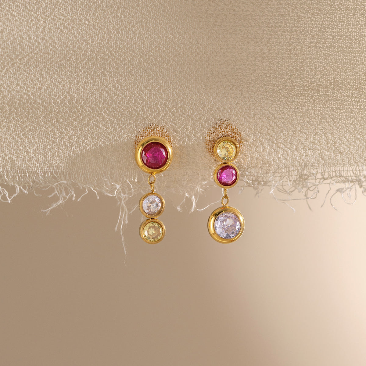 Oval Tassel Earrings