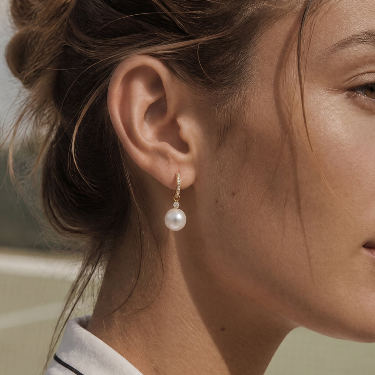 Pearl & Zircon Earrings