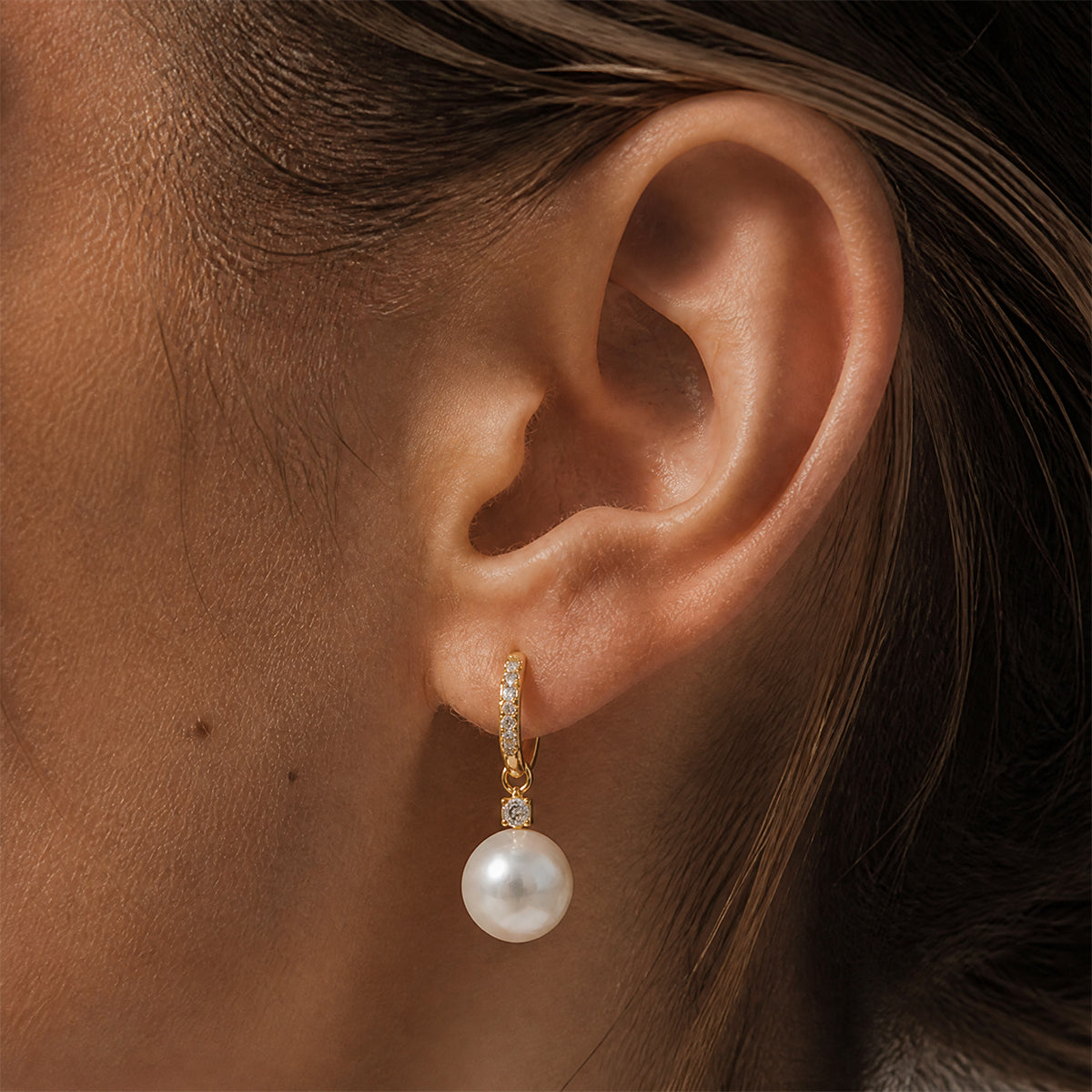 Pearl & Zircon Earrings