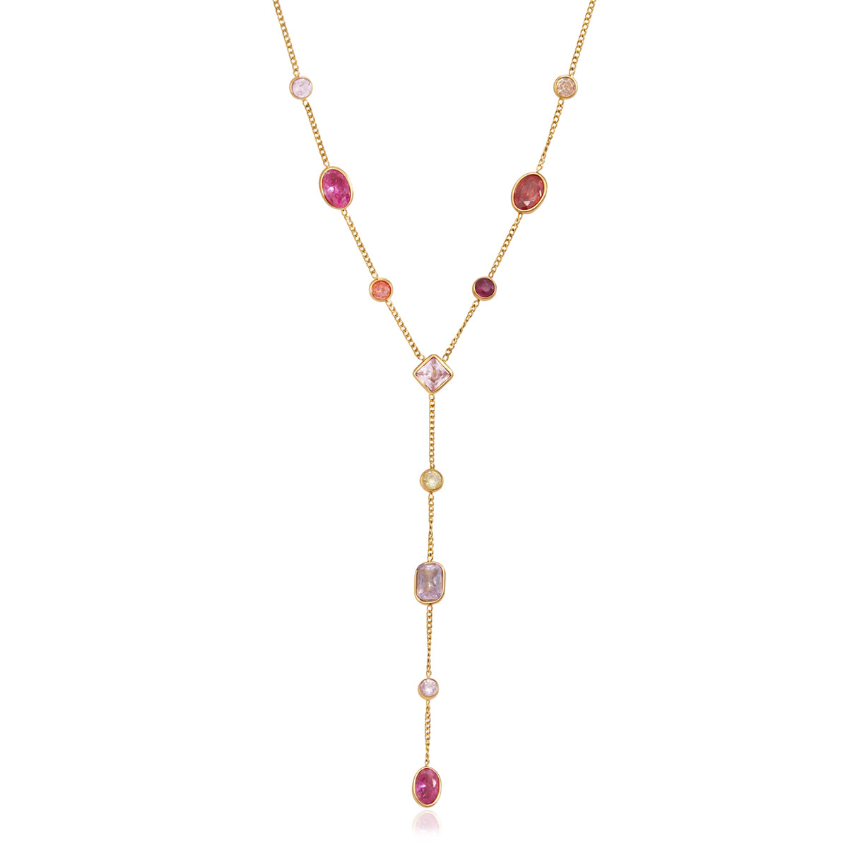 Coloured Zircon Y-Necklace
