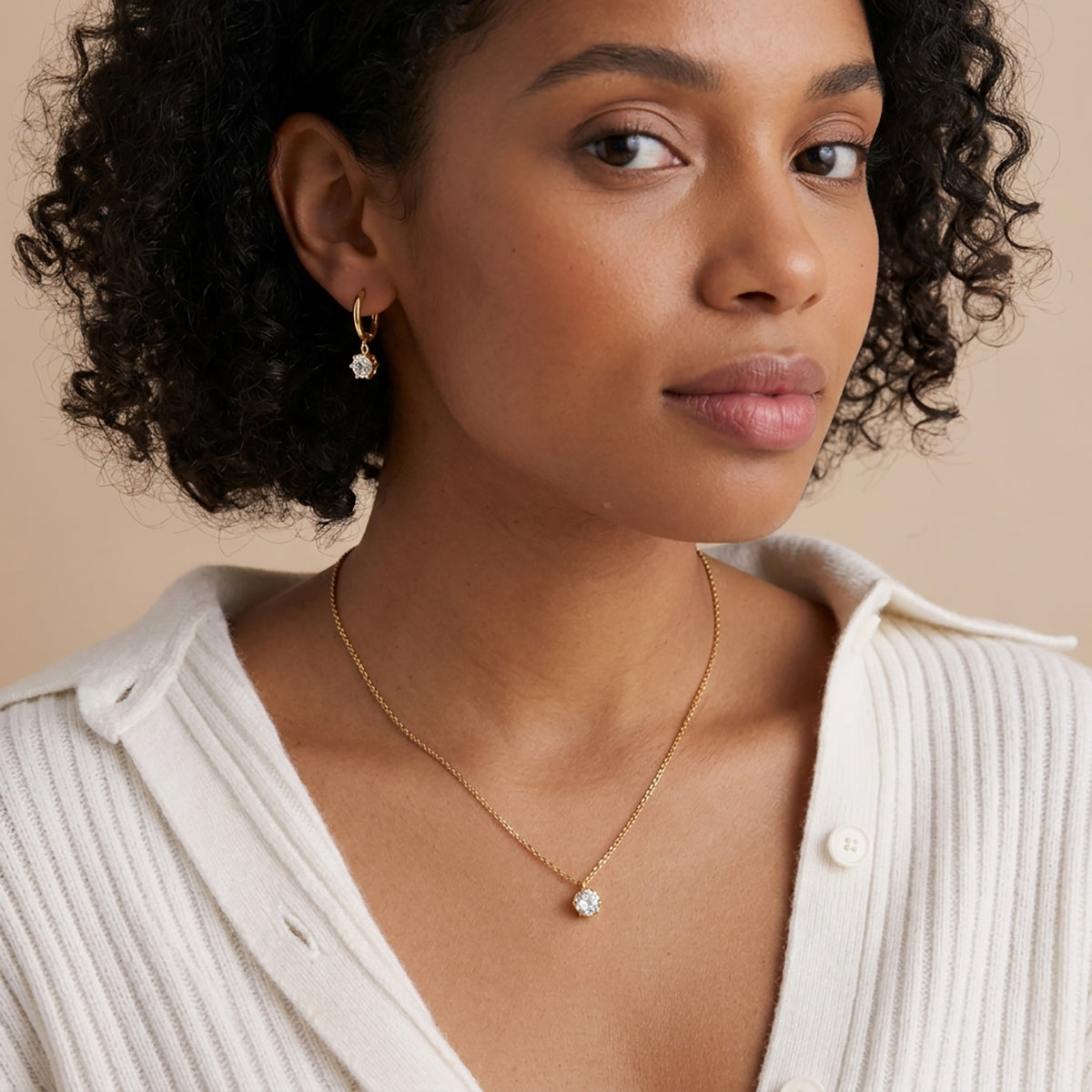 Zircon Necklace & Earring Set