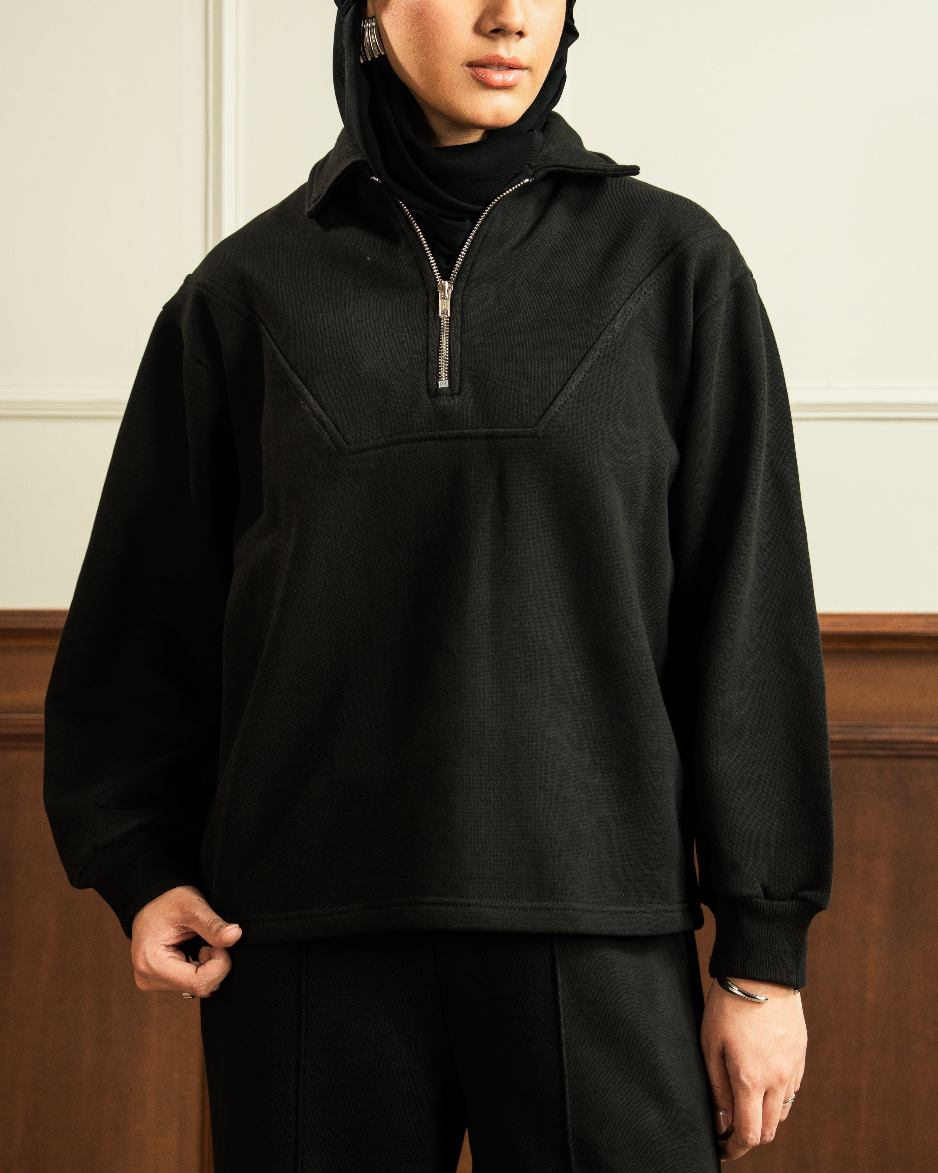 Quarter Zip | Black