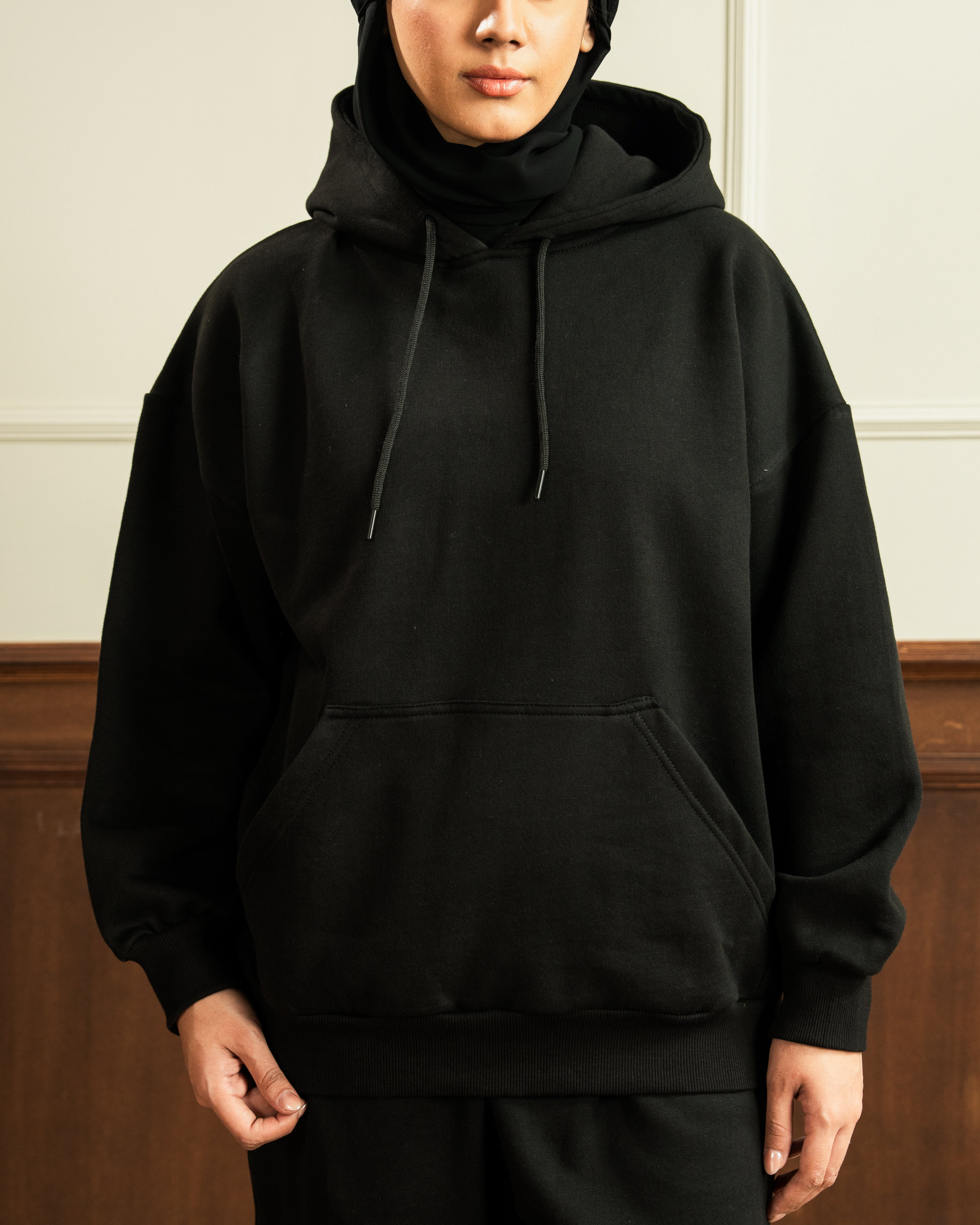 Oversized Hoodie | Sweatpants | Black Co Ord
