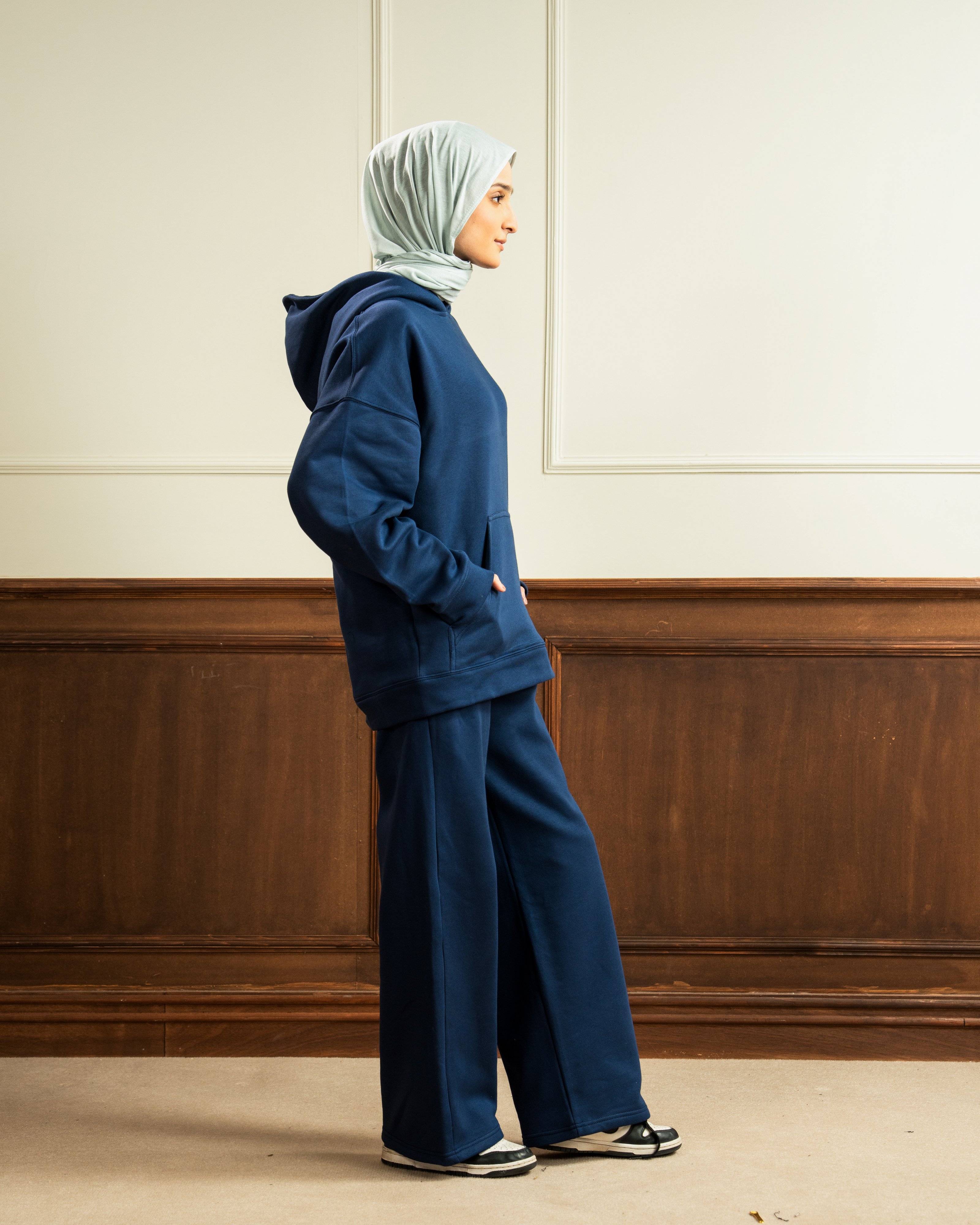Oversized Hoodie | Straight Fit Trouser | Blue Co Ord