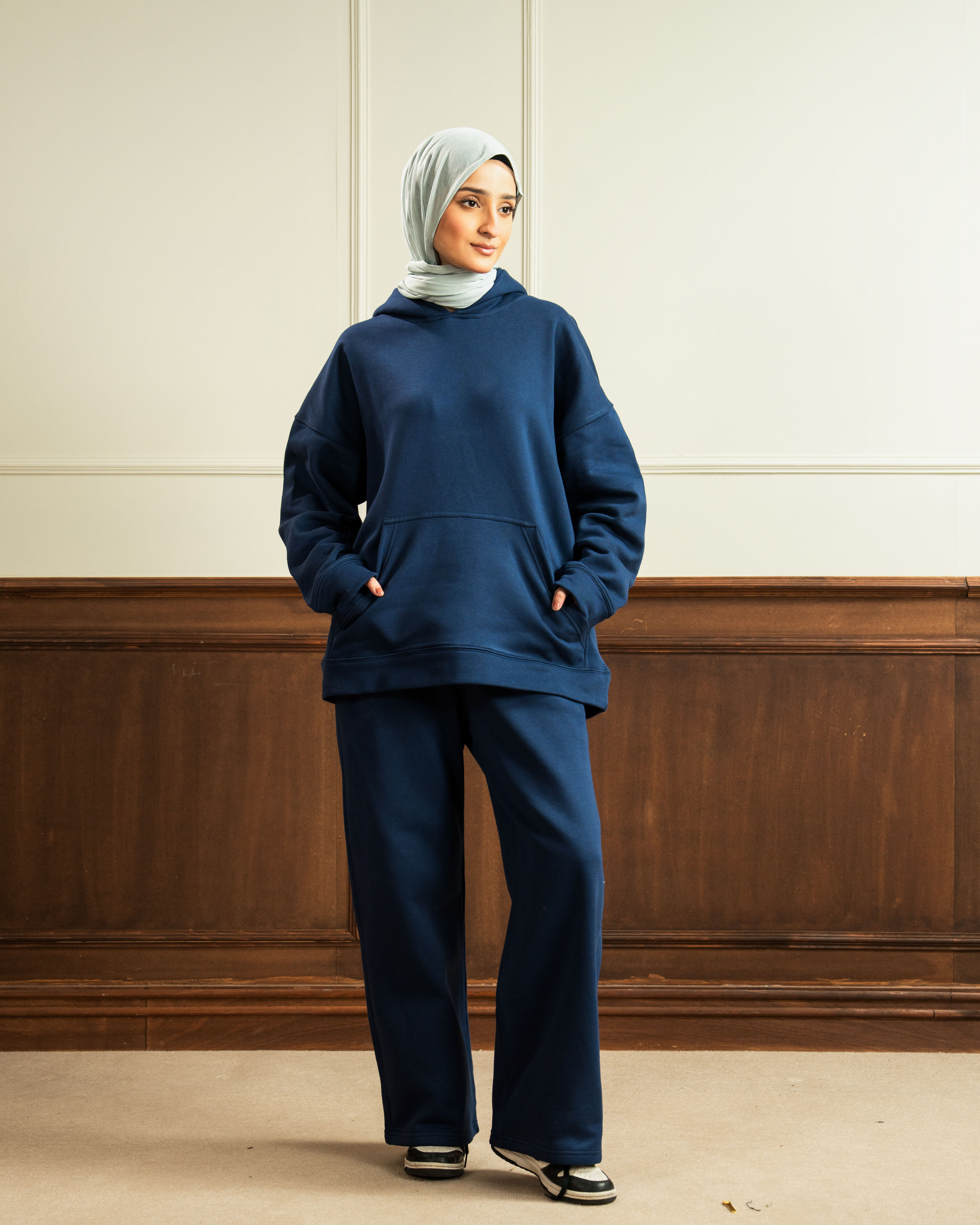 Oversized Hoodie | Straight Fit Trouser | Blue Co Ord