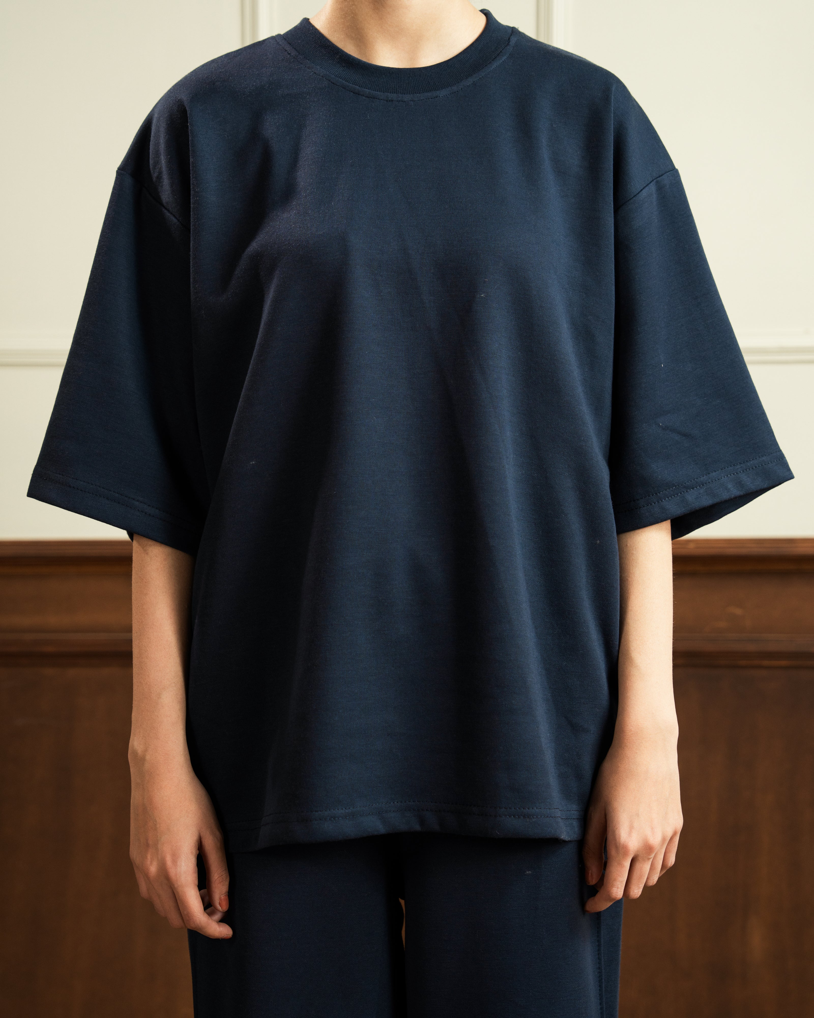 Drop Shoulder | Wide Leg Trouser | Blue