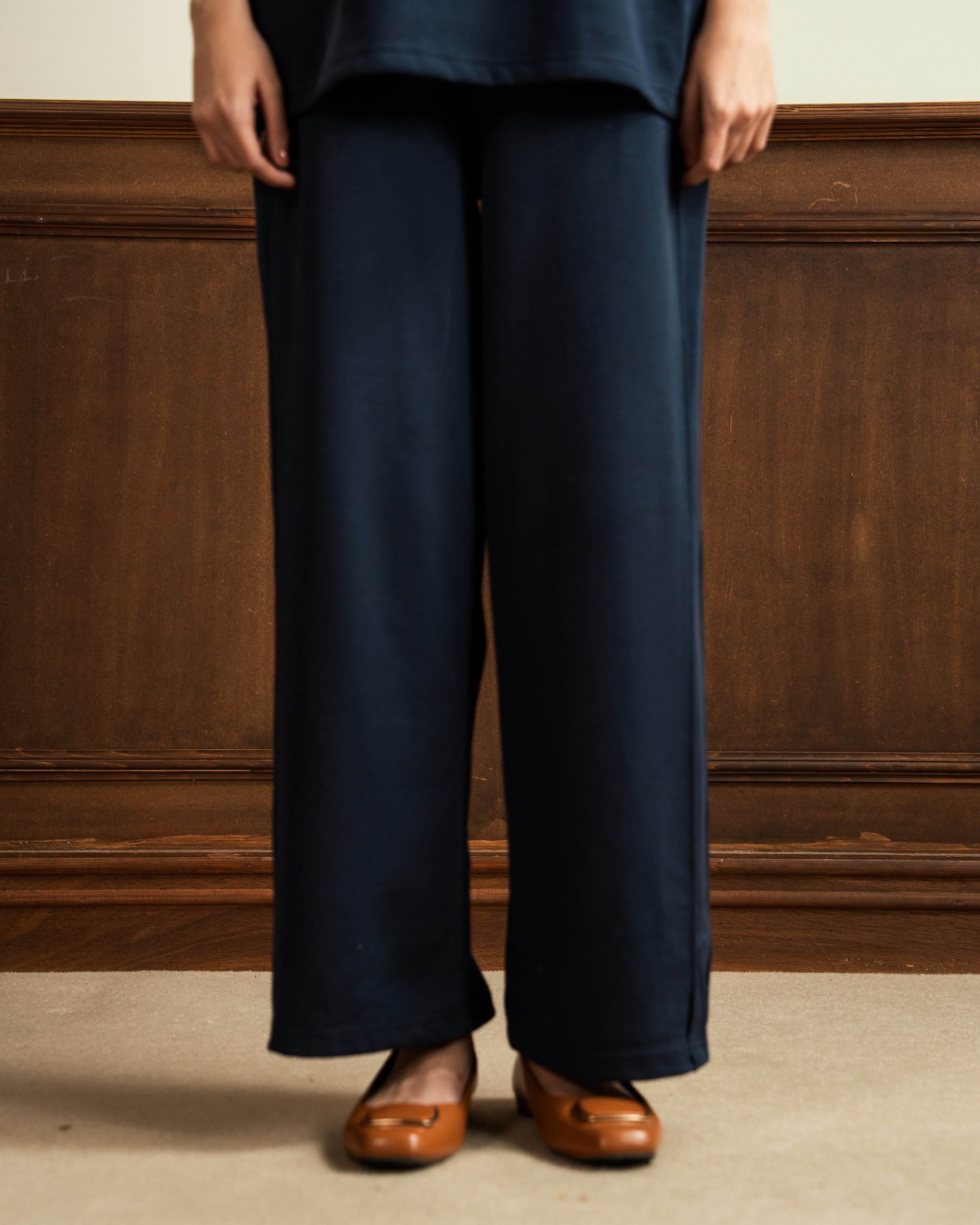 Drop Shoulder | Wide Leg Trouser | Blue