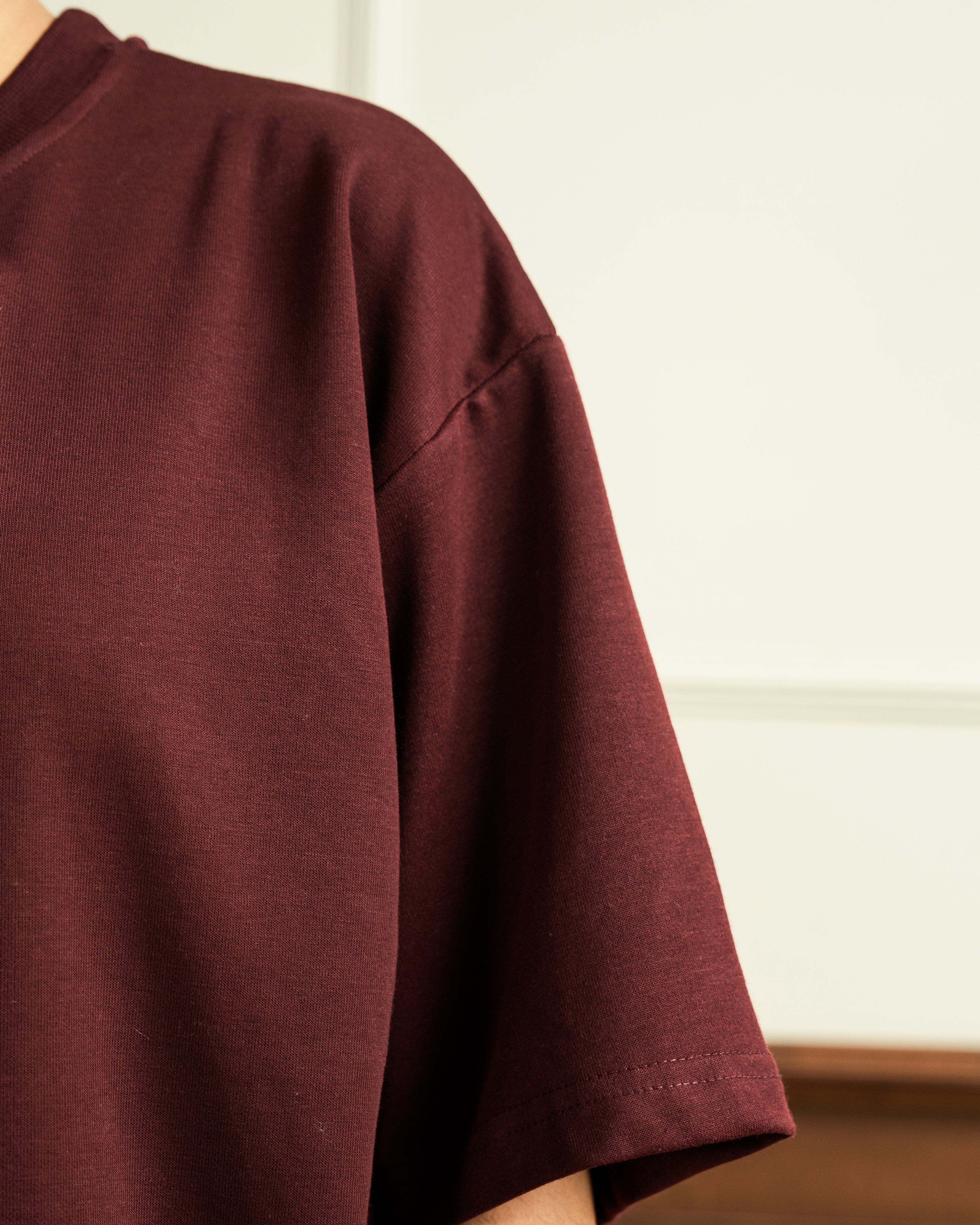 Drop Shoulder | Wide Leg Trouser | Maroon