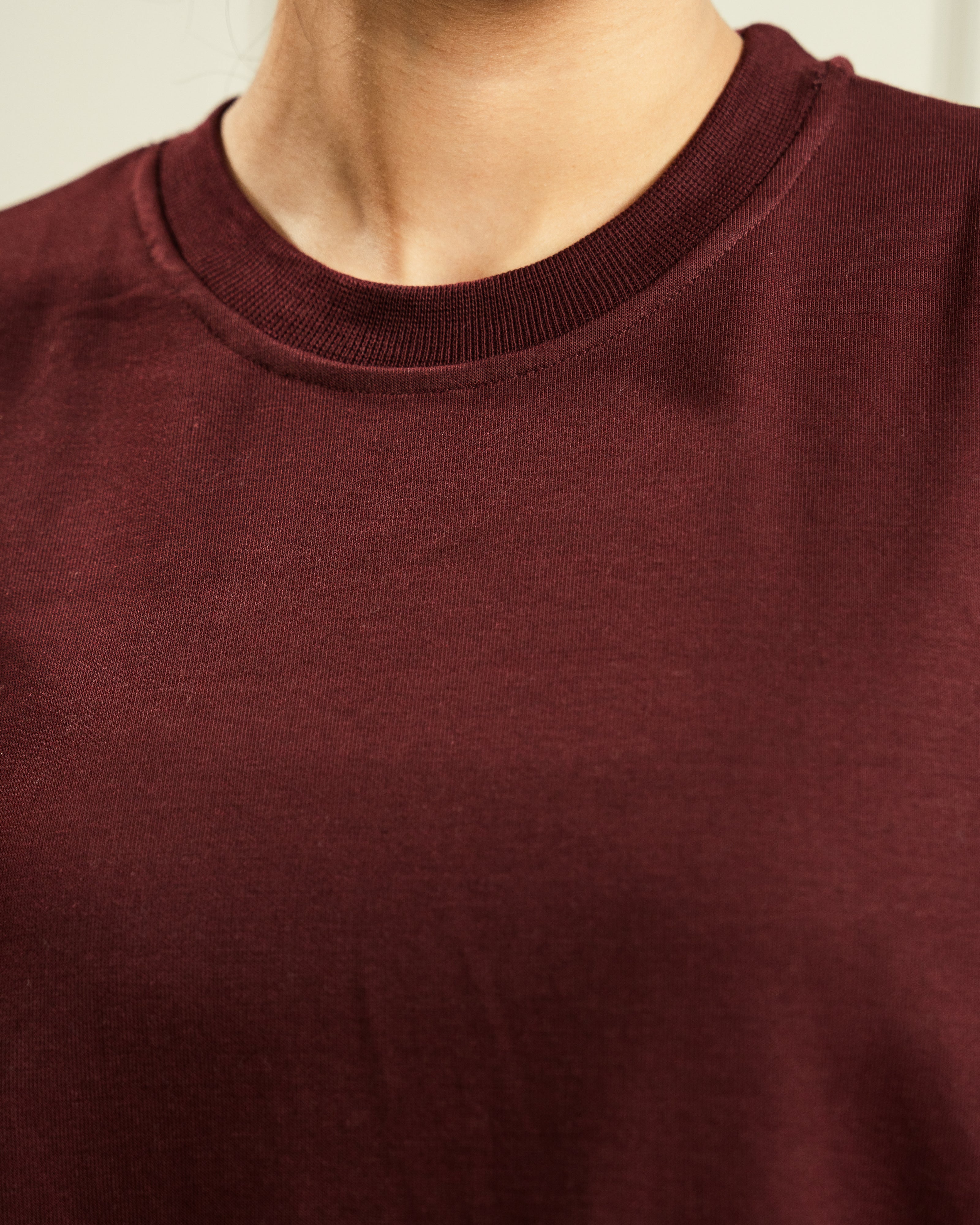 Drop Shoulder | Wide Leg Trouser | Maroon