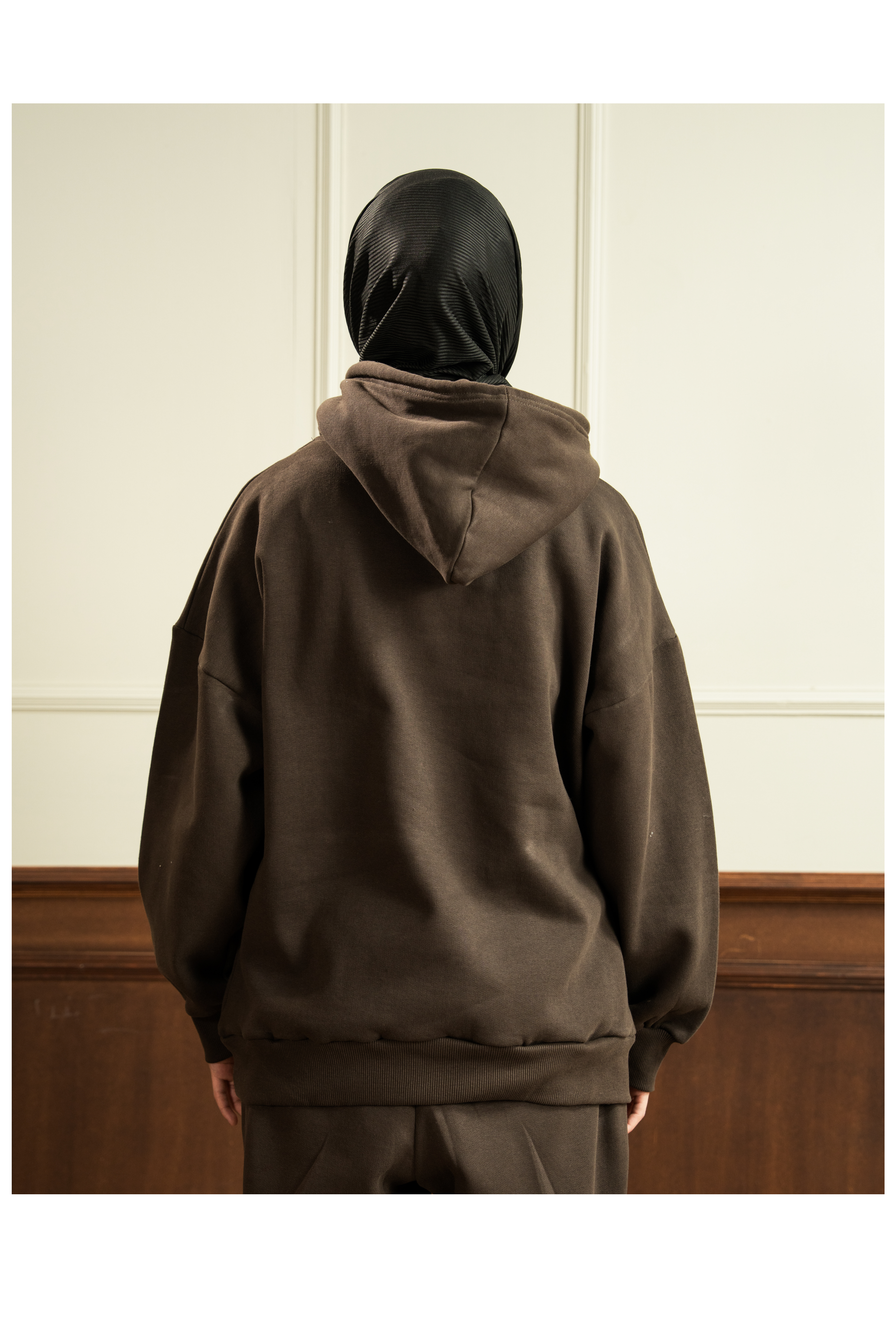 Oversized Hoodie | Straight Slit Trouser | Mocha Brown Co Ord